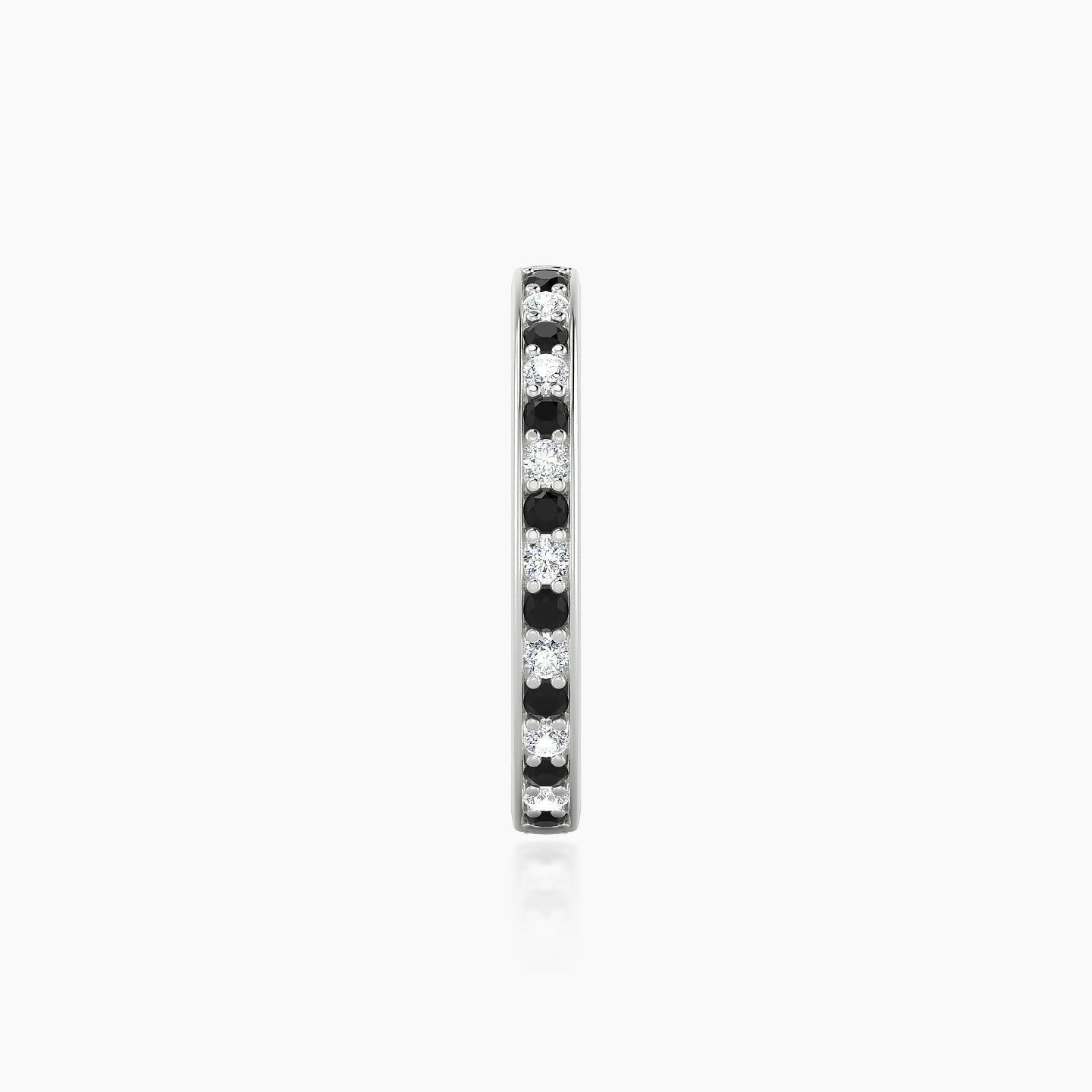 Lyssa | 18k White Gold 11 mm Black Diamond & Diamond Hoop Piercing