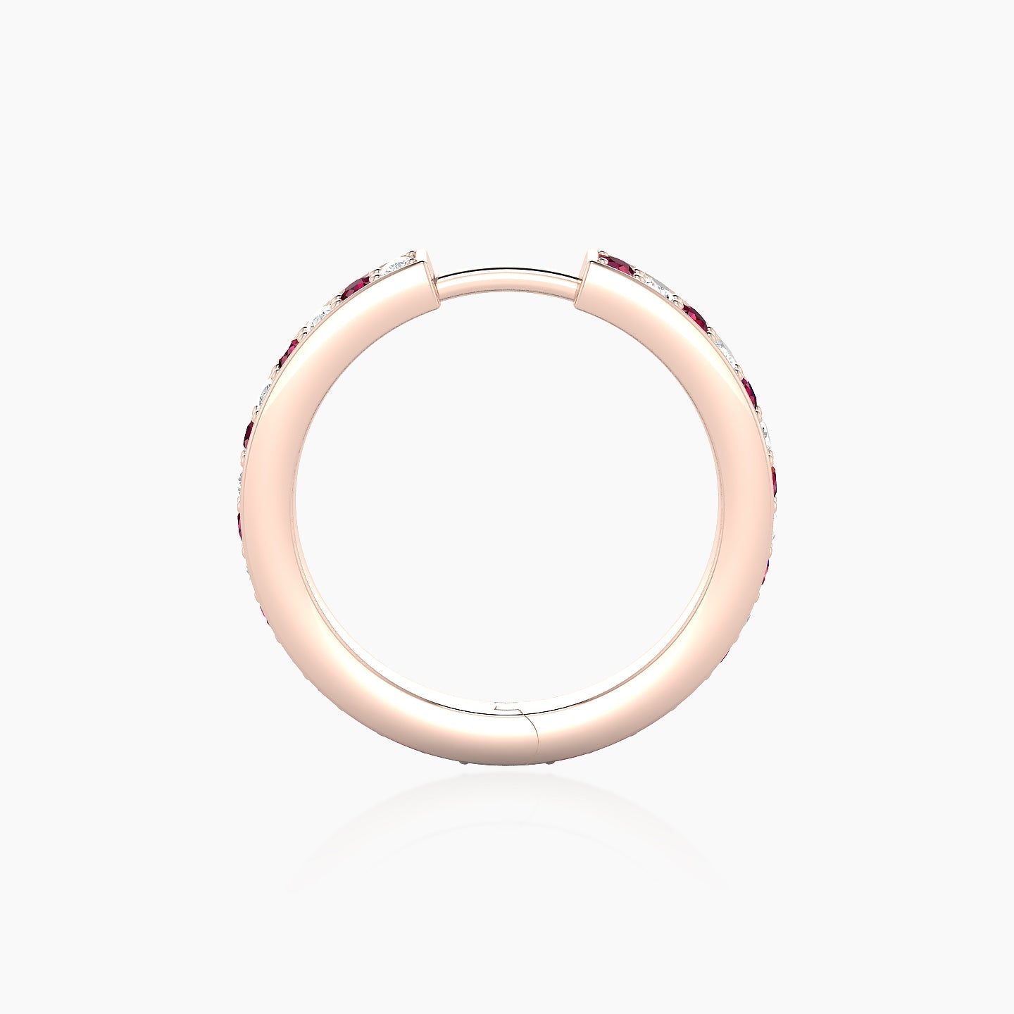 Lyssa | 18k Rose Gold 11 mm Ruby & Diamond Hoop Piercing