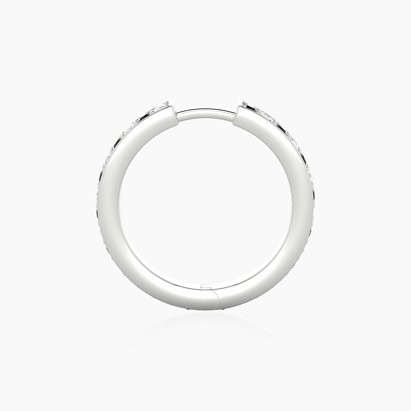 Lyssa | 18k White Gold 11 mm Black Diamond & Diamond Hoop Piercing