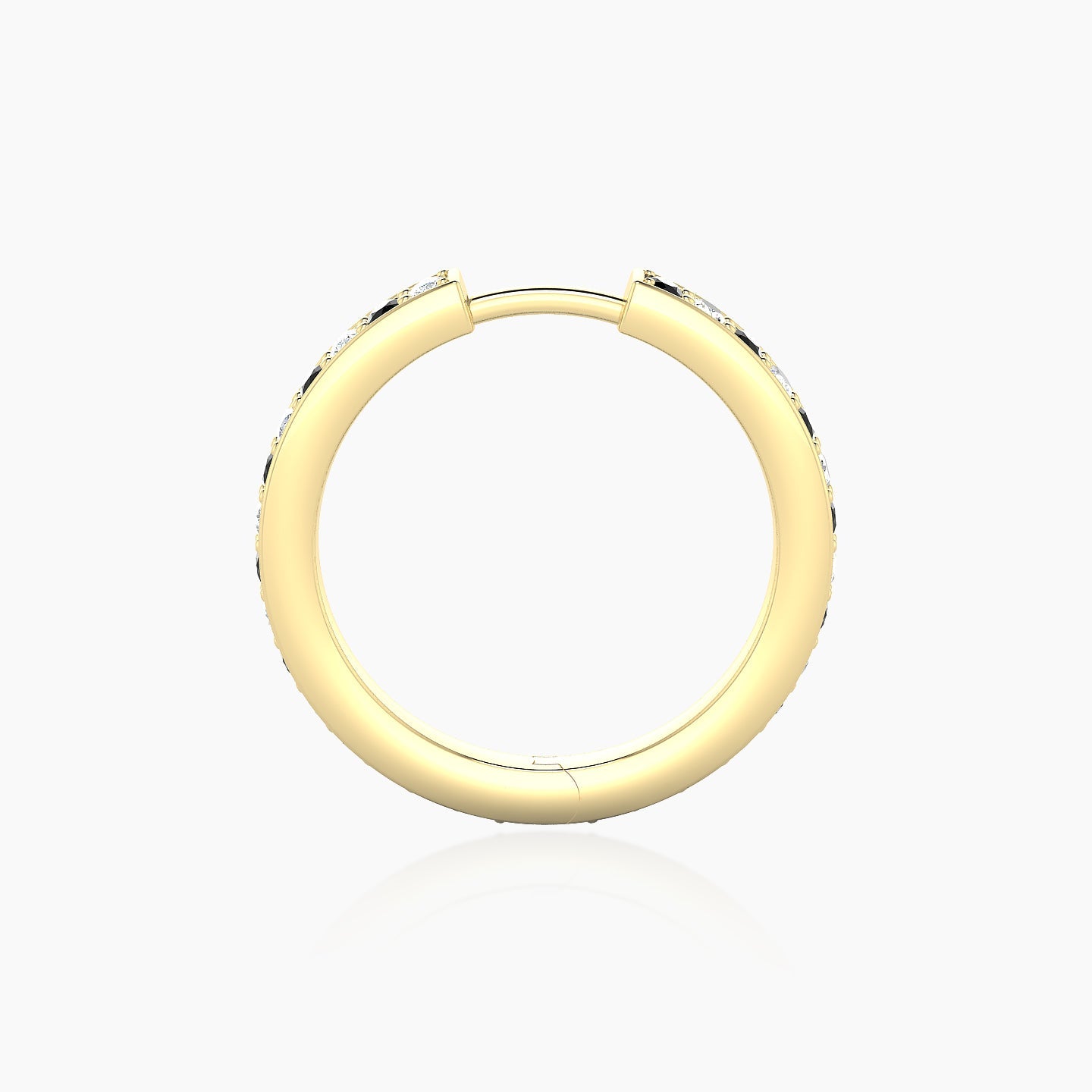 Lyssa | 18k Yellow Gold 11 mm Black Diamond & Diamond Hoop Piercing