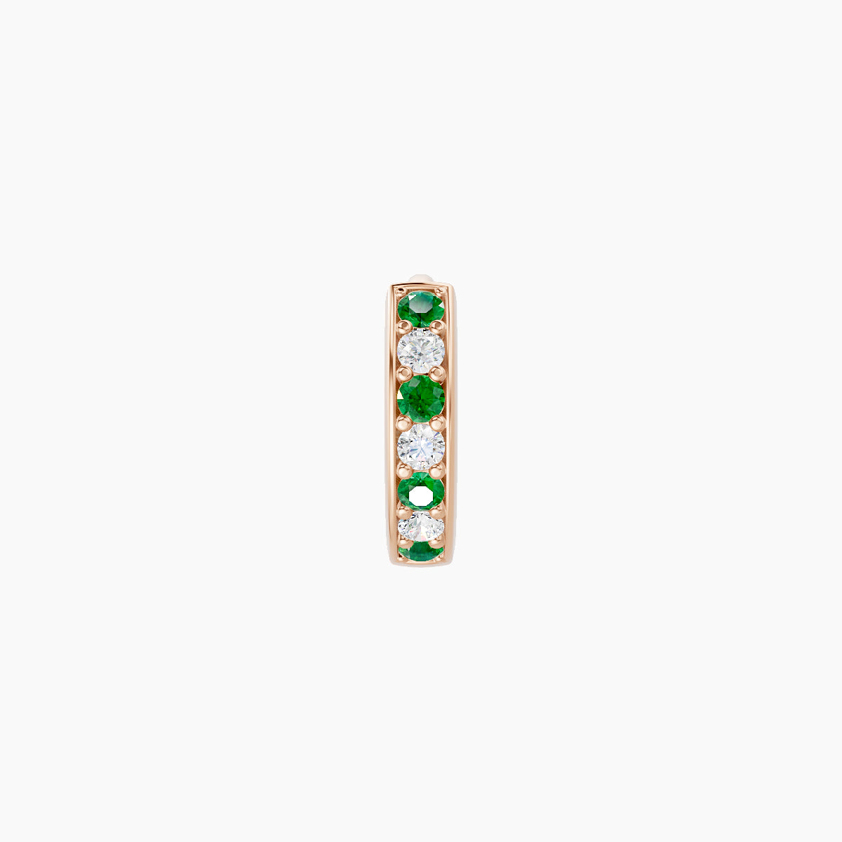 Lyssa | 18k Rose Gold 5 mm Emerald & Diamond Hoop Piercing