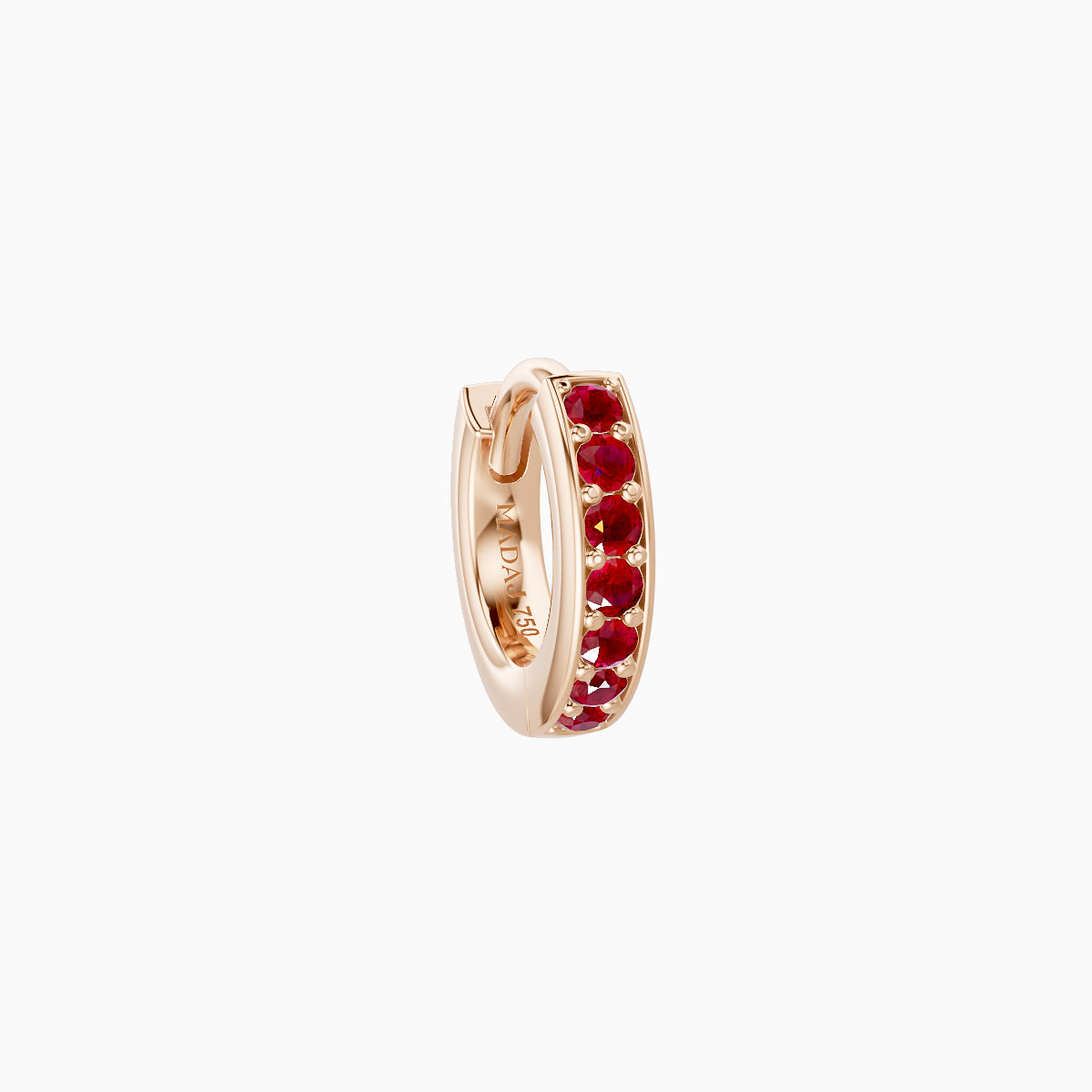 Lyssa | 18k Rose Gold 5 mm Ruby Hoop Piercing