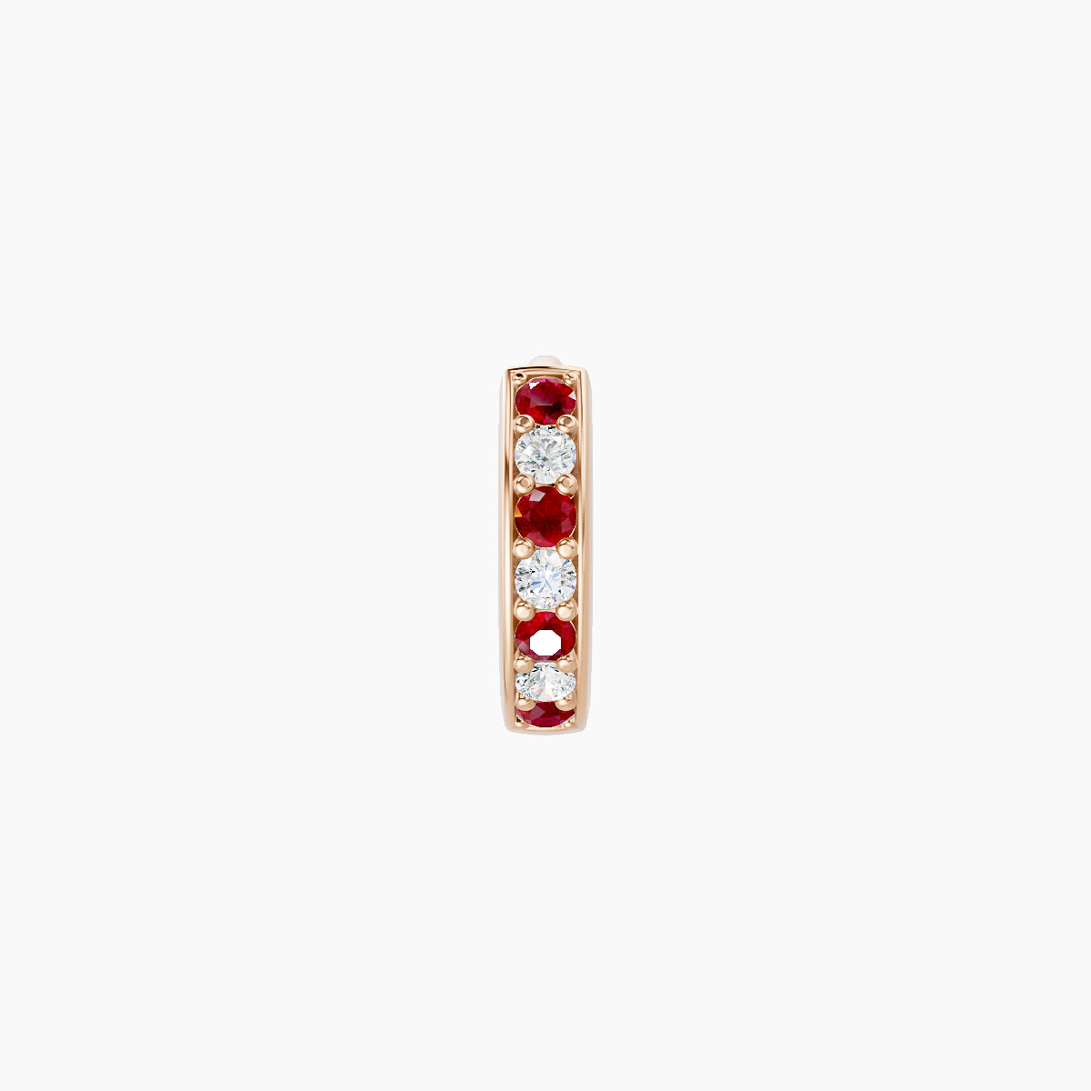 Lyssa | 18k Rose Gold 5 mm Ruby & Diamond Hoop Piercing