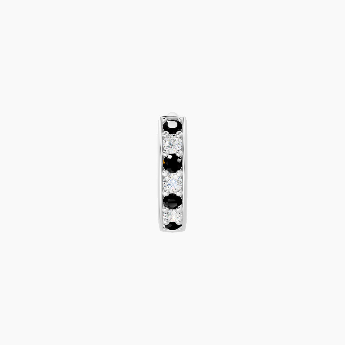 Lyssa | 18k White Gold 5 mm Black Diamond & Diamond Hoop Piercing