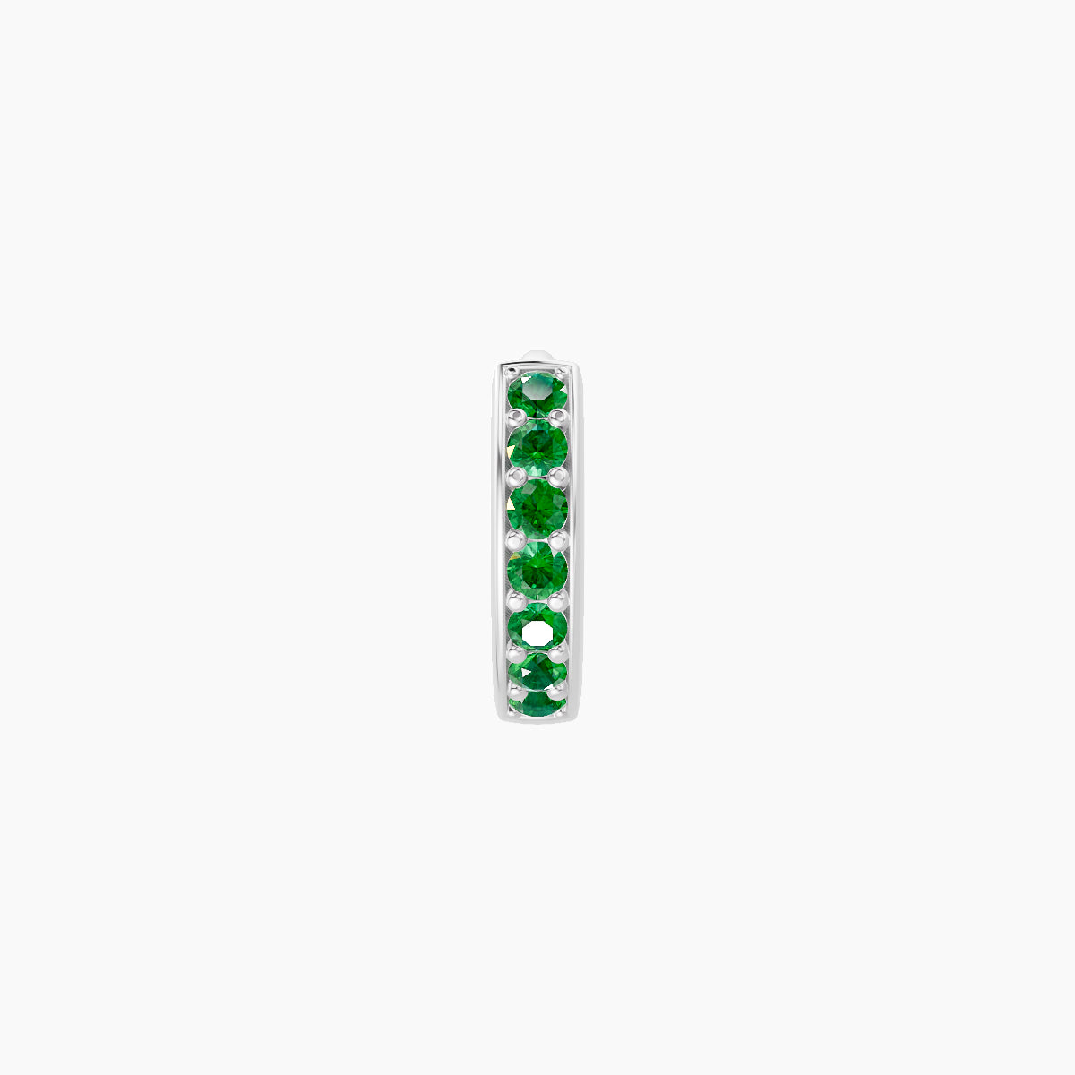 Lyssa | 18k White Gold 5 mm Emerald Hoop Piercing