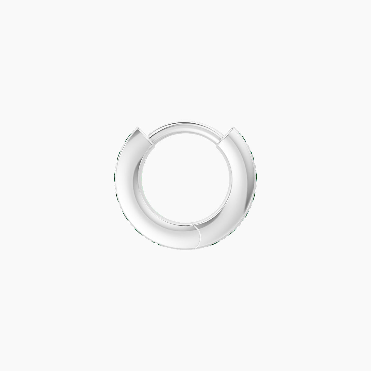 Lyssa | 18k White Gold 5 mm Emerald Hoop Piercing