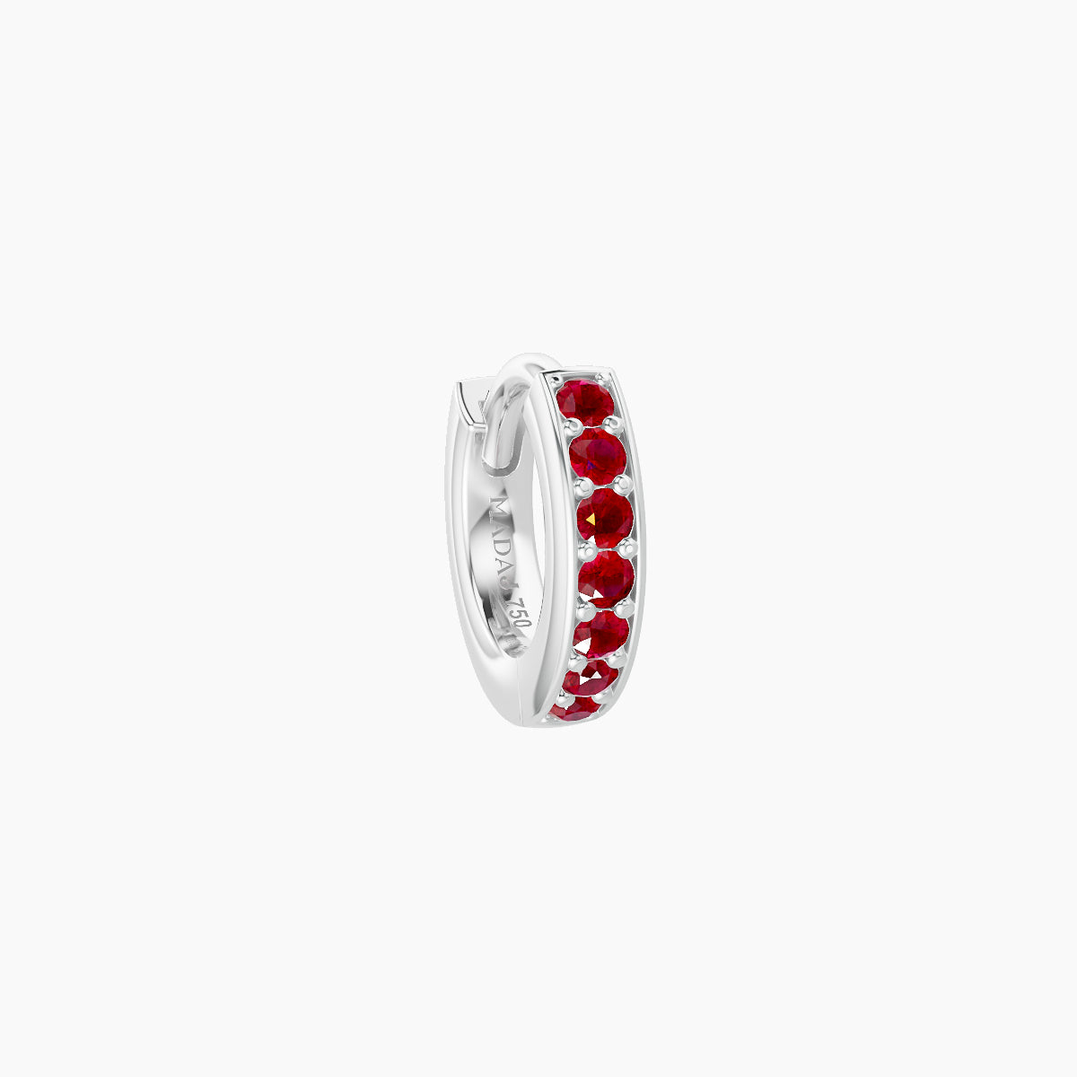 Lyssa | 18k White Gold 5 mm Ruby Hoop Piercing