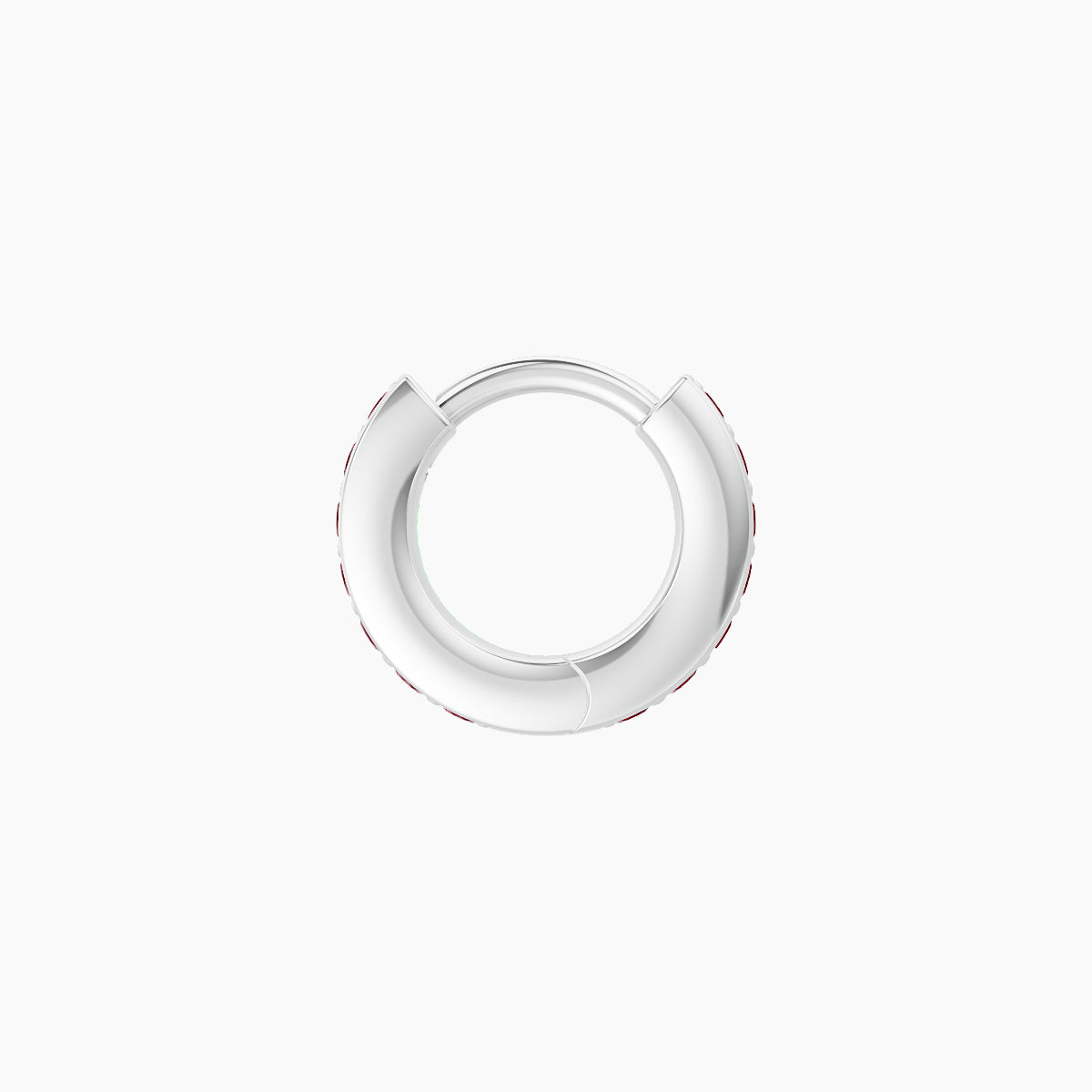 Lyssa | 18k White Gold 5 mm Ruby Hoop Piercing