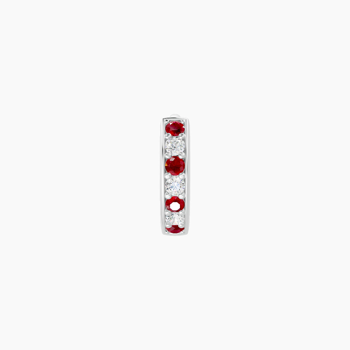 Lyssa | 18k White Gold 5 mm Ruby & Diamond Hoop Piercing