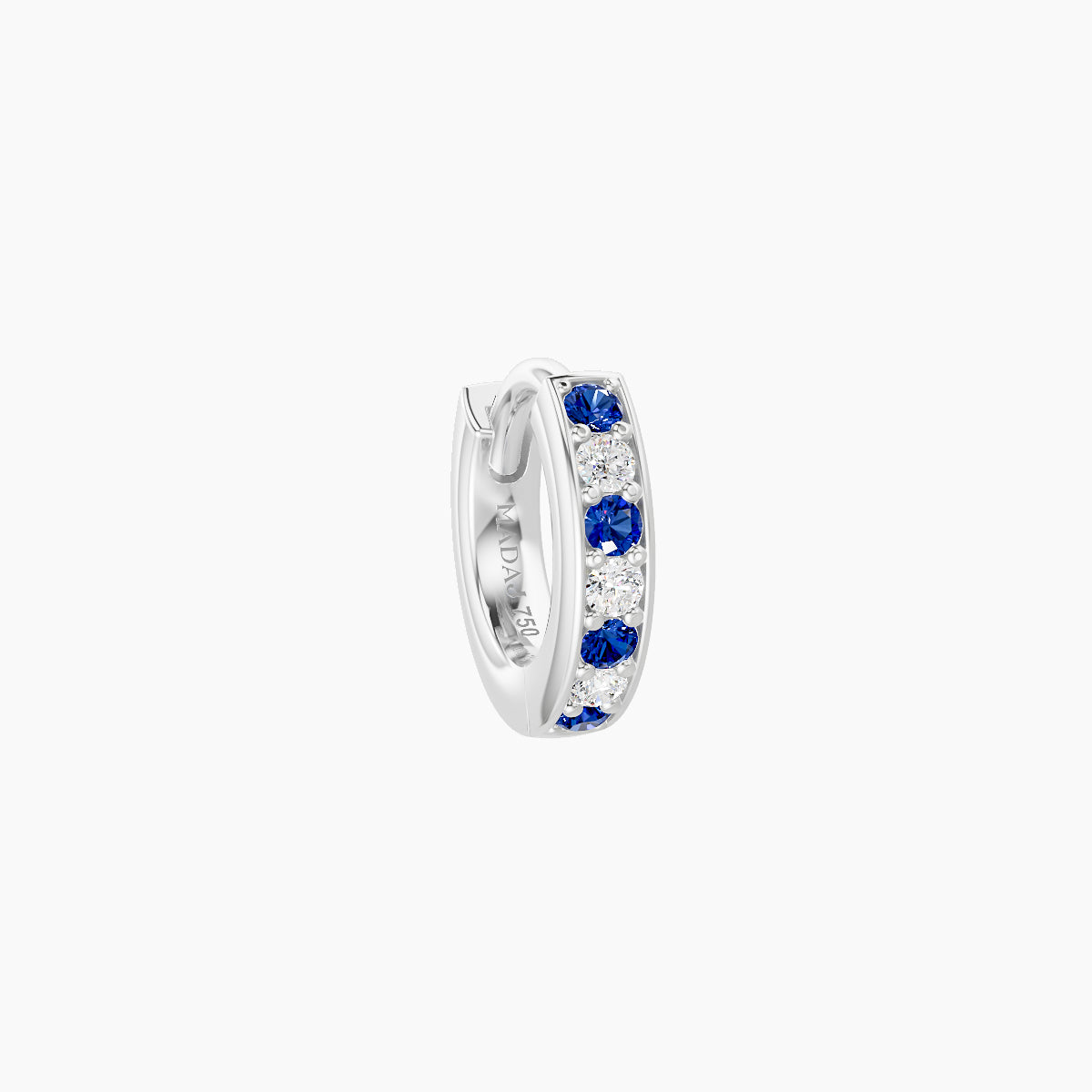 Lyssa | 18k White Gold 5 mm Sapphire & Diamond Hoop Piercing