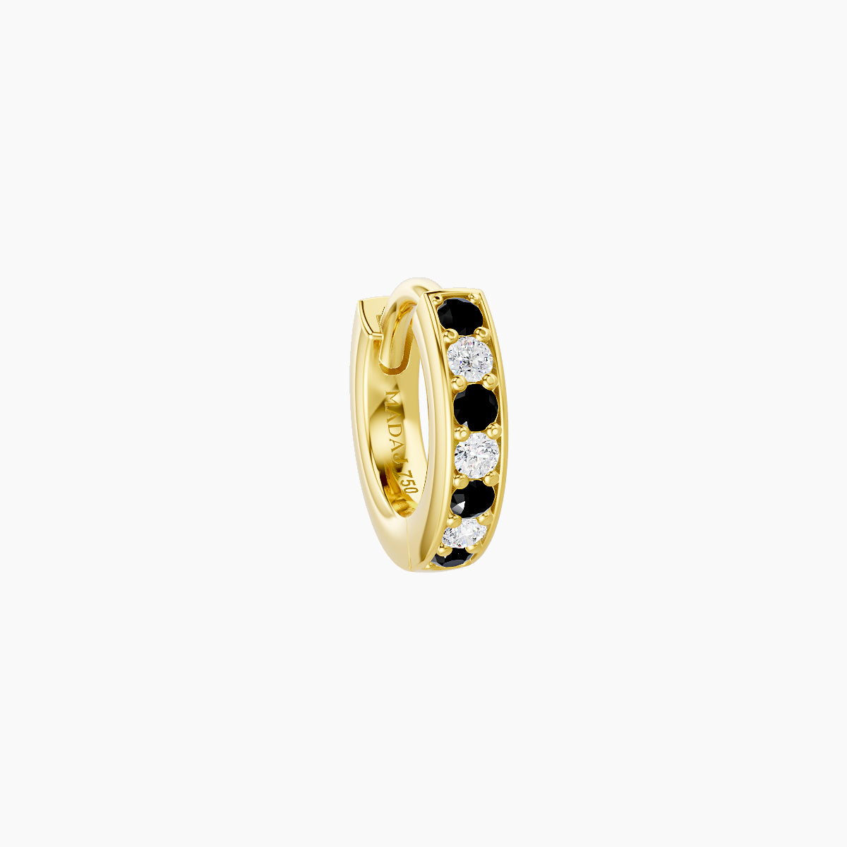 Lyssa | 18k Yellow Gold 5 mm Black Diamond & Diamond Hoop Piercing