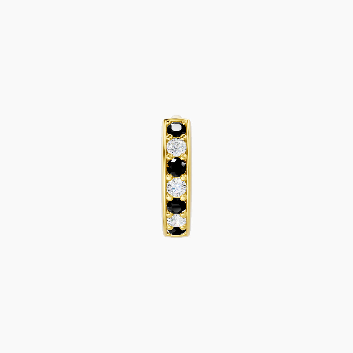 Lyssa | 18k Yellow Gold 5 mm Black Diamond & Diamond Hoop Piercing