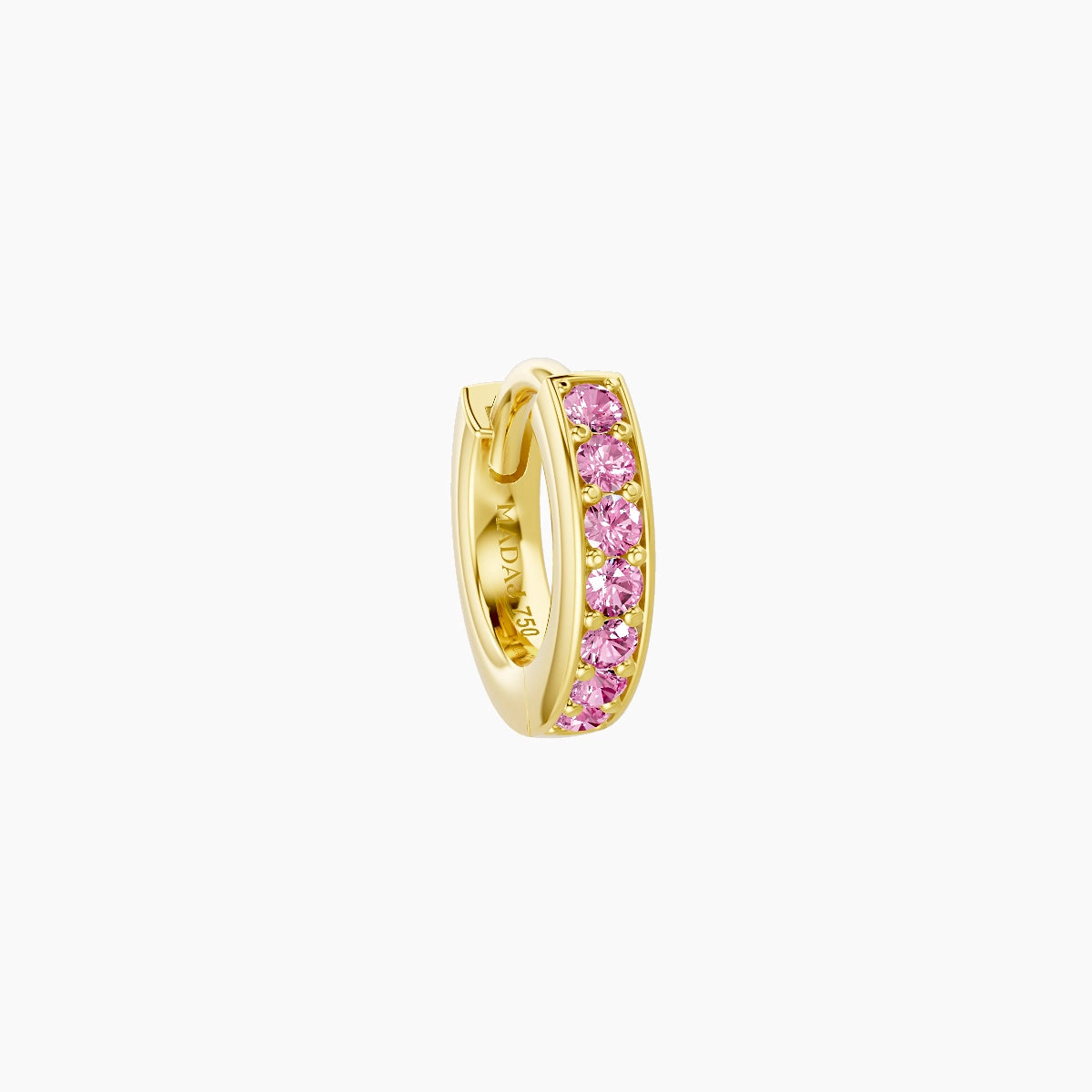 Lyssa | 18k Yellow Gold 5 mm Pink Sapphire Hoop Piercing