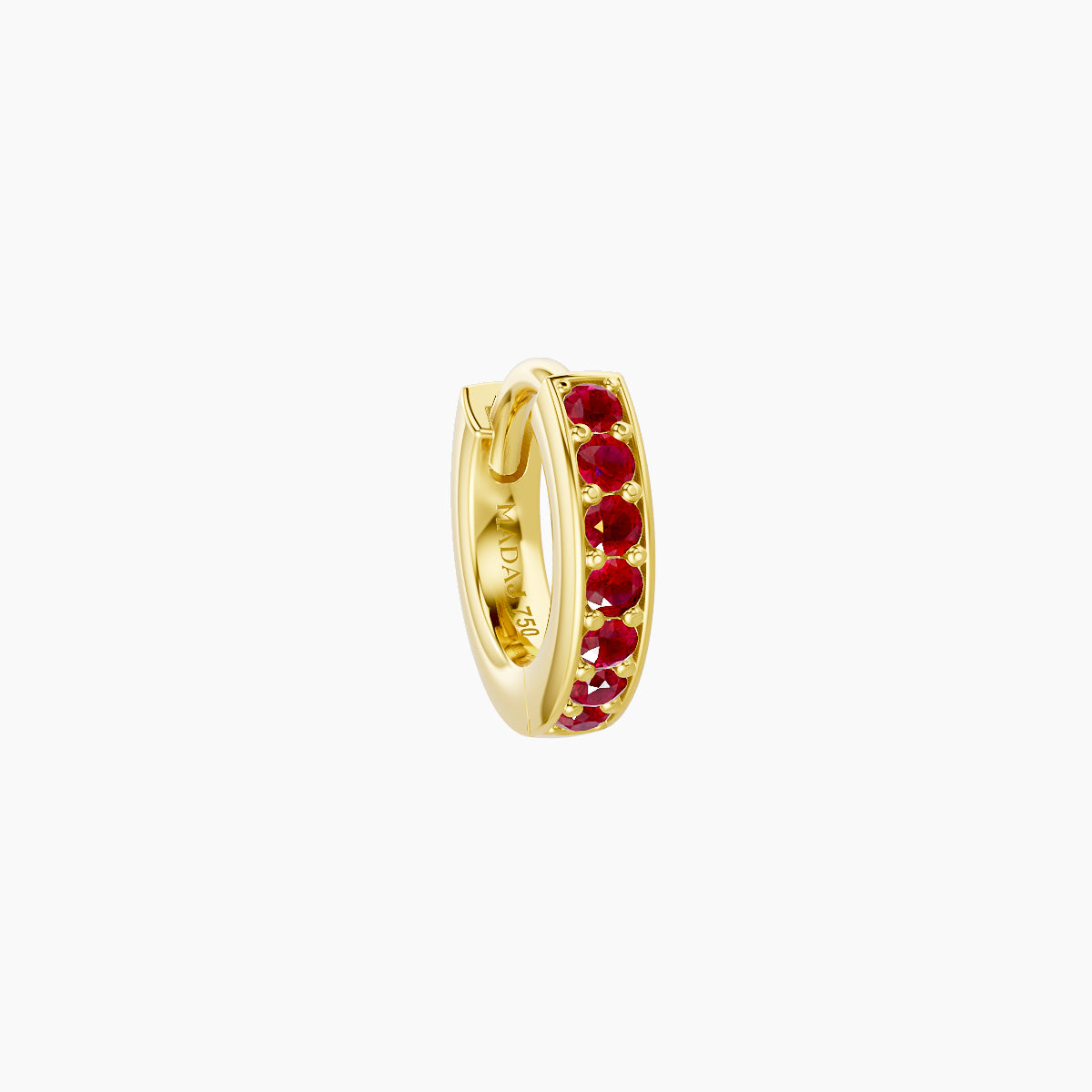 Lyssa | 18k Yellow Gold 5 mm Ruby Hoop Piercing