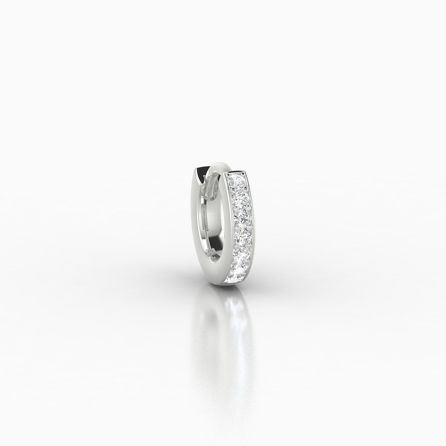 Lyssa | 18k White Gold 5 mm Diamond Hoop Piercing