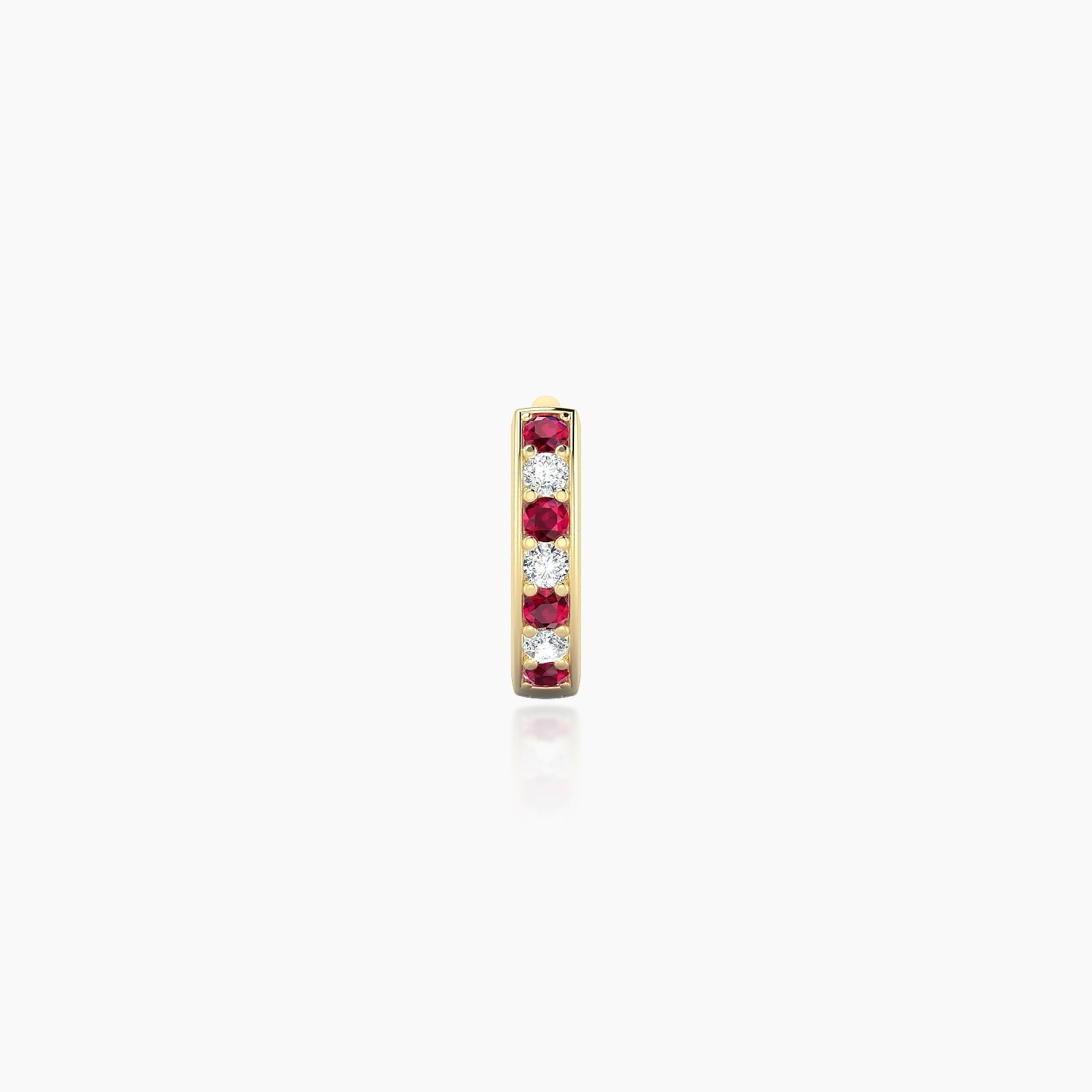 Lyssa | 18k Yellow Gold 5 mm Ruby & Diamond Hoop Piercing
