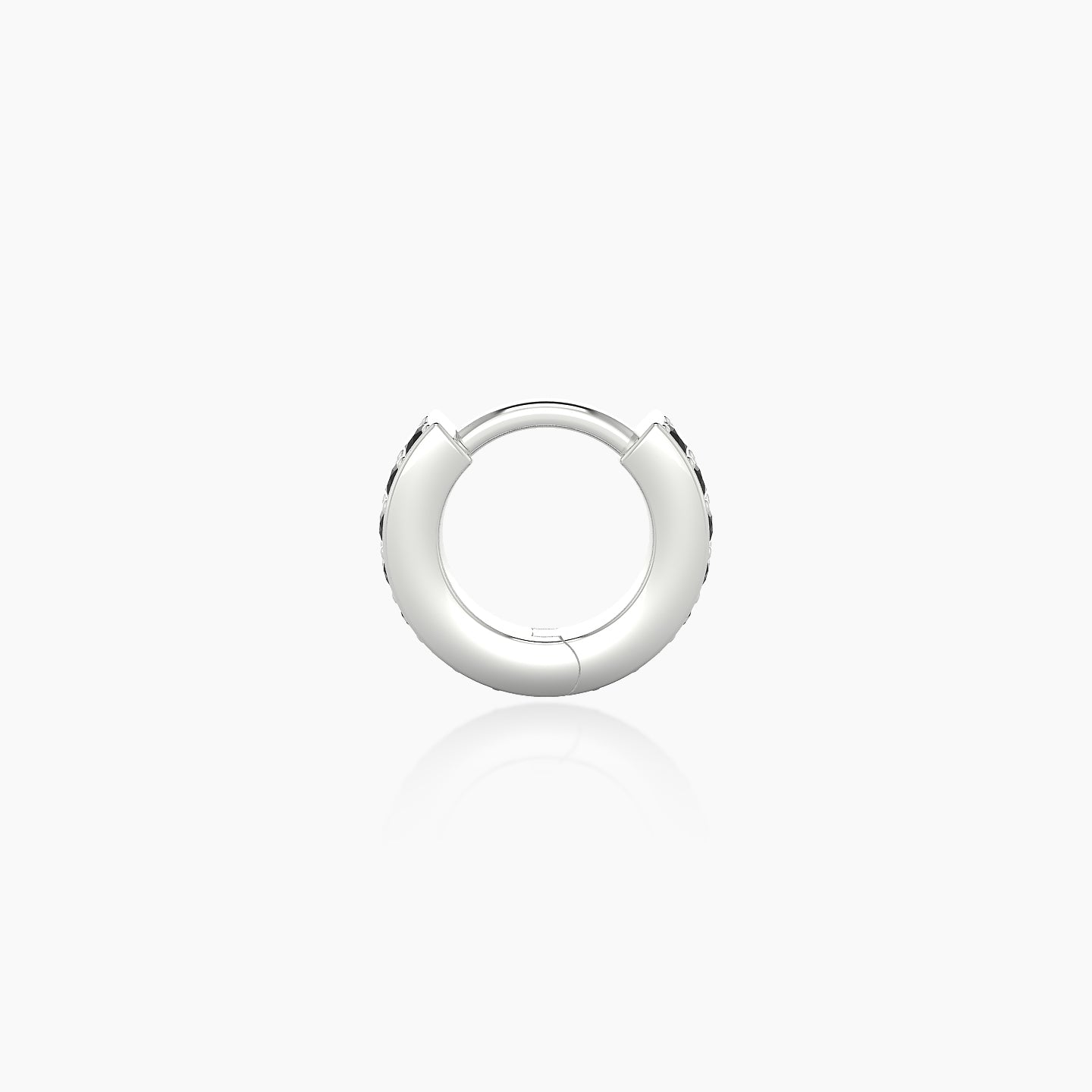 Lyssa | 18k White Gold 5 mm Black Diamond Hoop Piercing