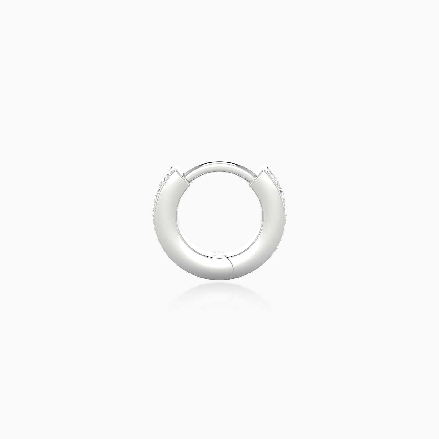 Lyssa | 18k White Gold 5 mm Diamond Hoop Piercing