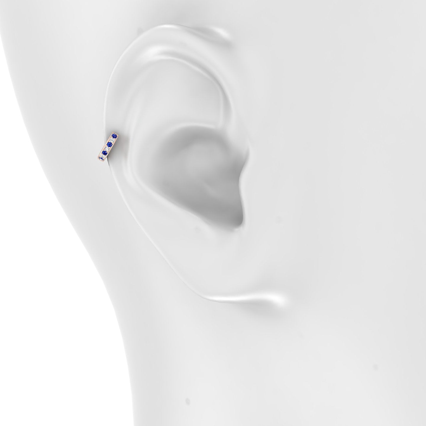 Lyssa | 18k Rose Gold 5 mm Sapphire & Diamond Hoop Piercing