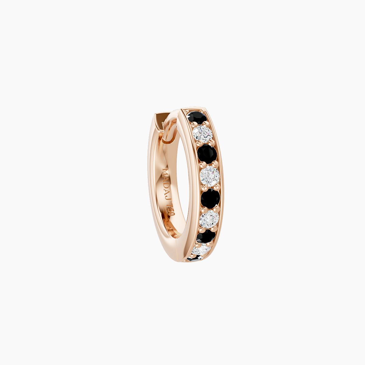 Lyssa | 18k Rose Gold 6.5 mm Black Diamond & Diamond Hoop Piercing