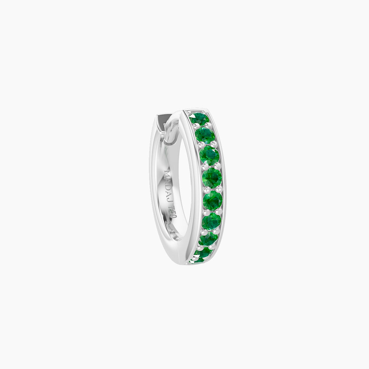 Lyssa | 18k White Gold 6.5 mm Emerald Hoop Piercing