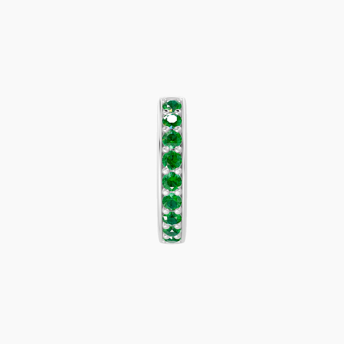 Lyssa | 18k White Gold 6.5 mm Emerald Hoop Piercing