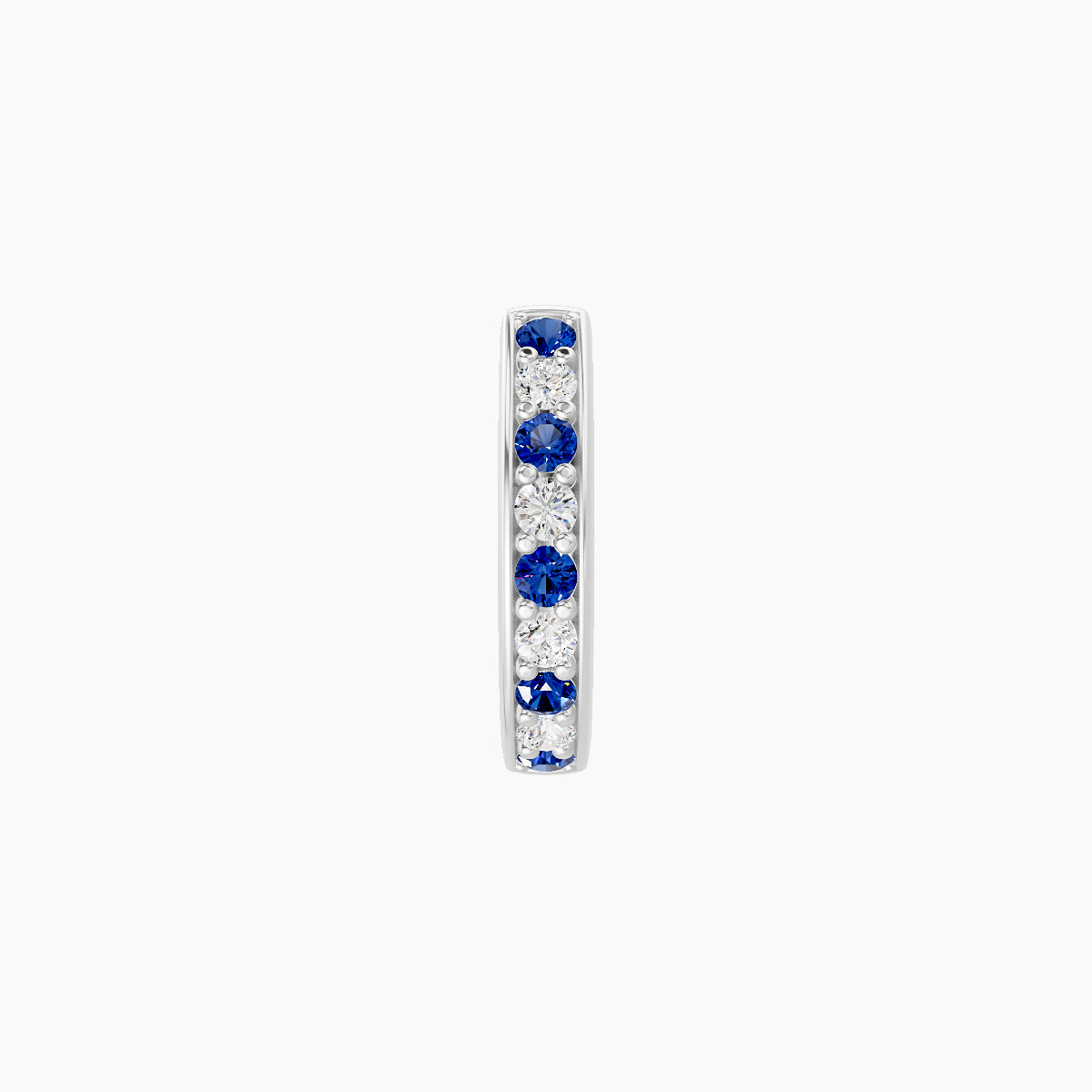 Lyssa | 18k White Gold 6.5 mm Sapphire & Diamond Hoop Piercing