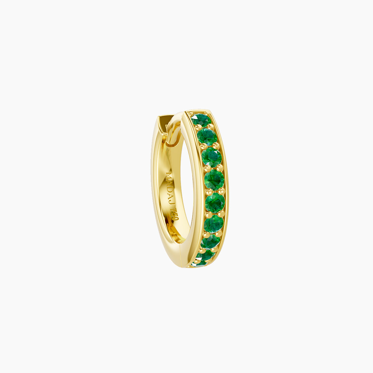 Lyssa | 18k Yellow Gold 6.5 mm Emerald Hoop Piercing
