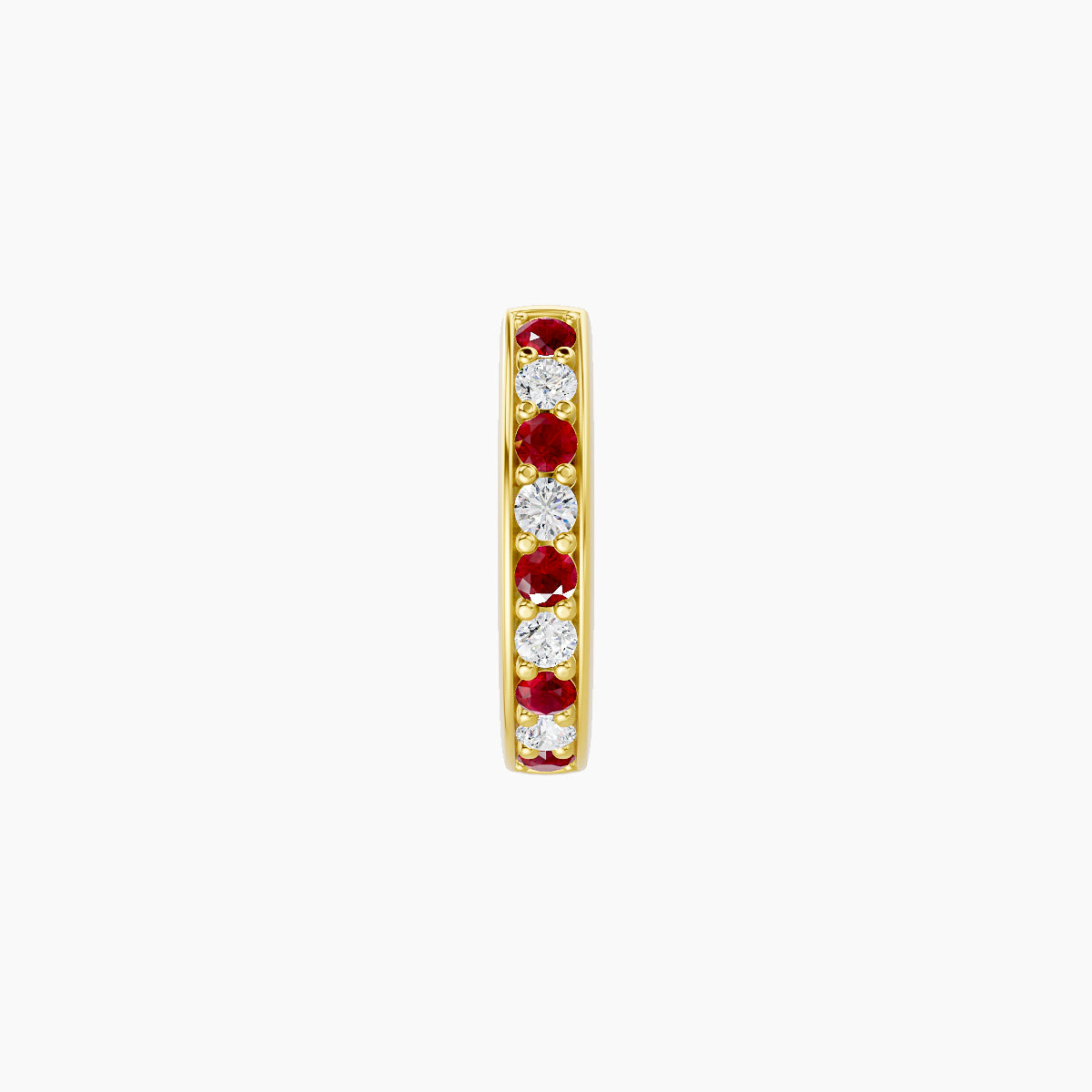 Lyssa | 18k Yellow Gold 6.5 mm Ruby & Diamond Hoop Piercing