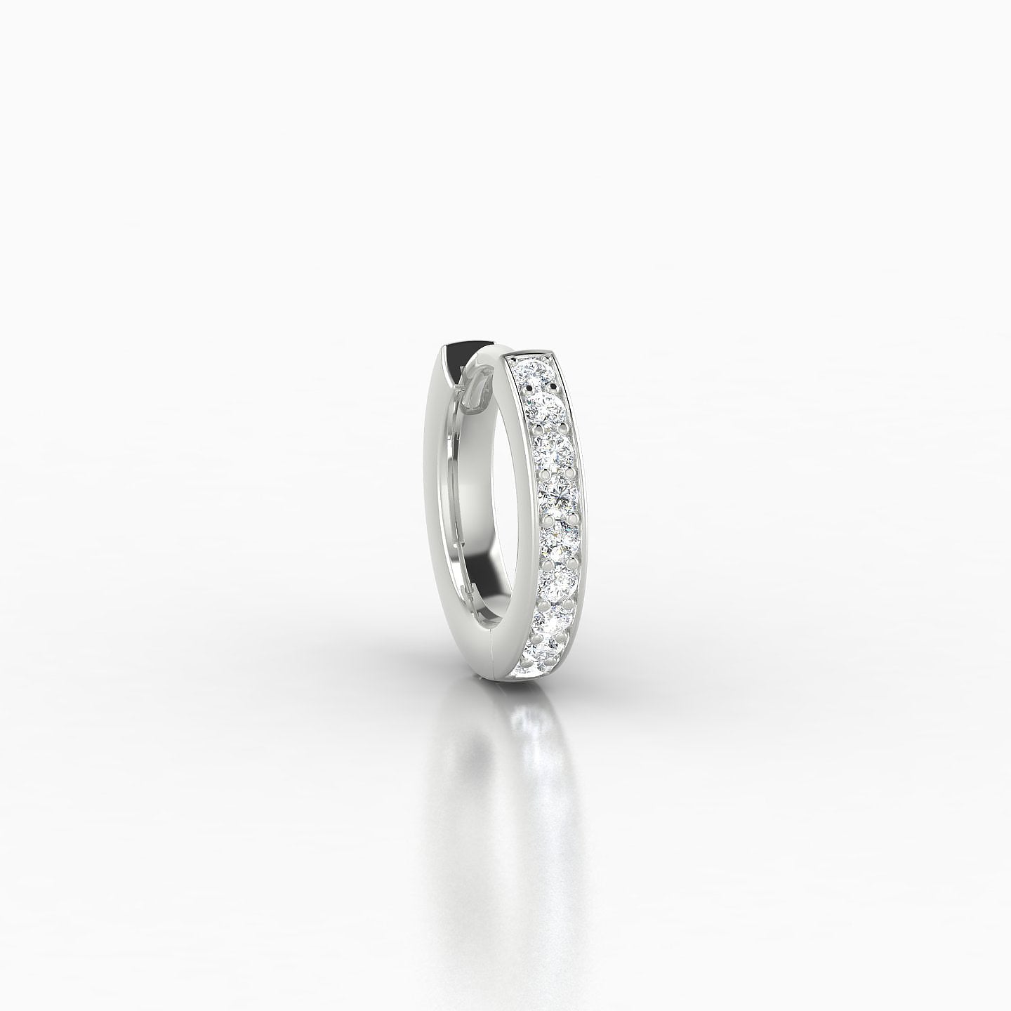 Lyssa | 18k White Gold 6.5 mm Diamond Hoop Piercing