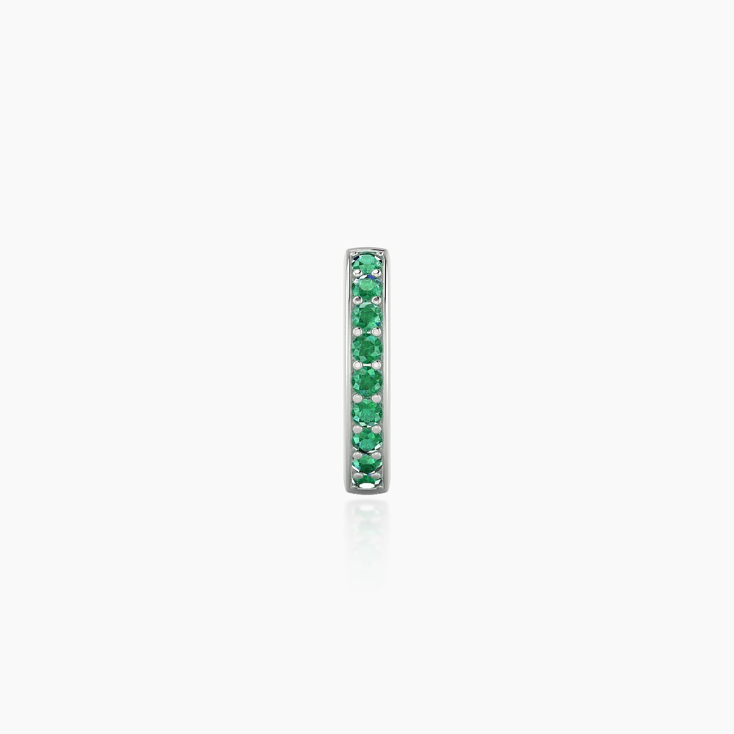 Lyssa | 18k White Gold 6.5 mm Emerald Hoop Piercing