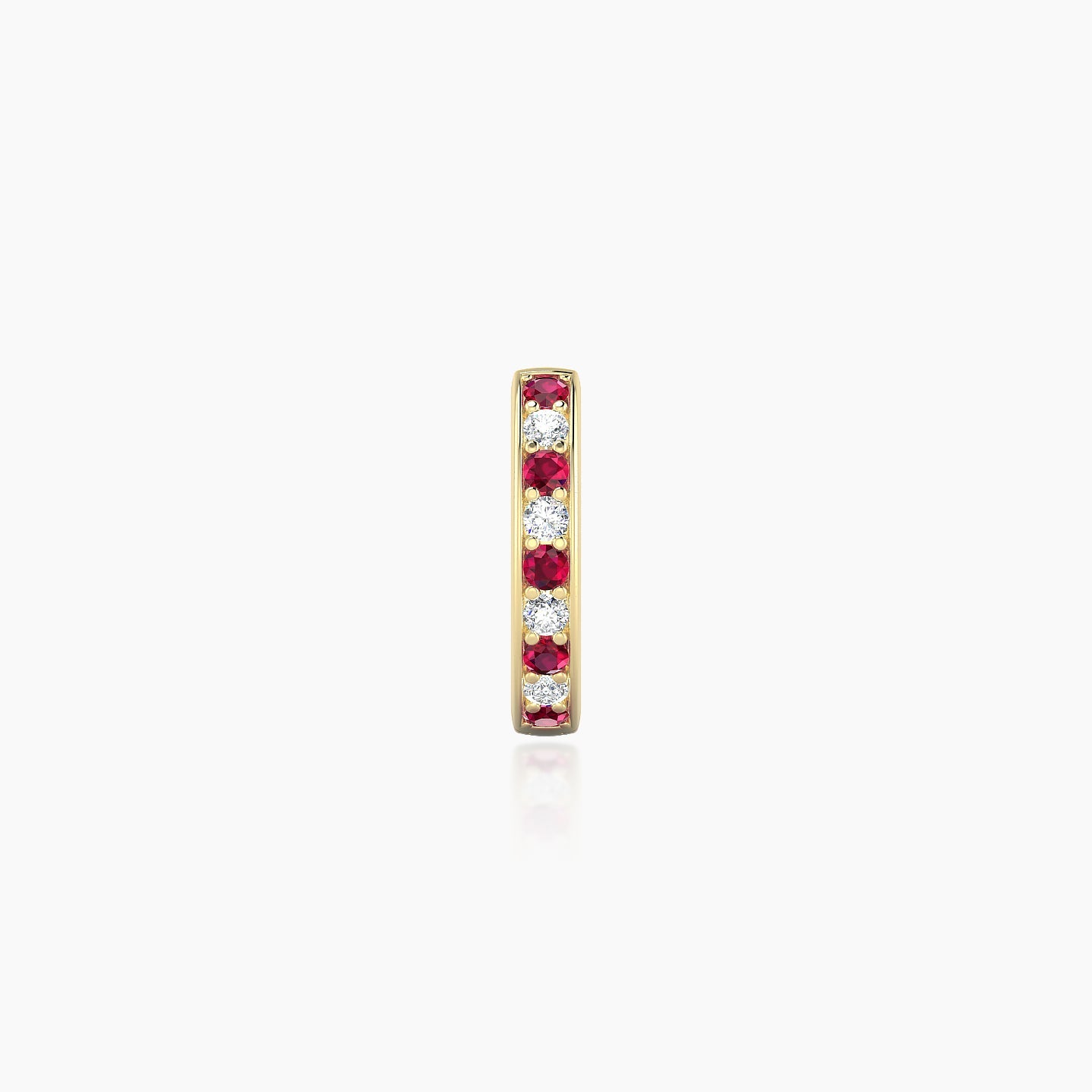 Lyssa | 18k Yellow Gold 6.5 mm Ruby & Diamond Hoop Piercing