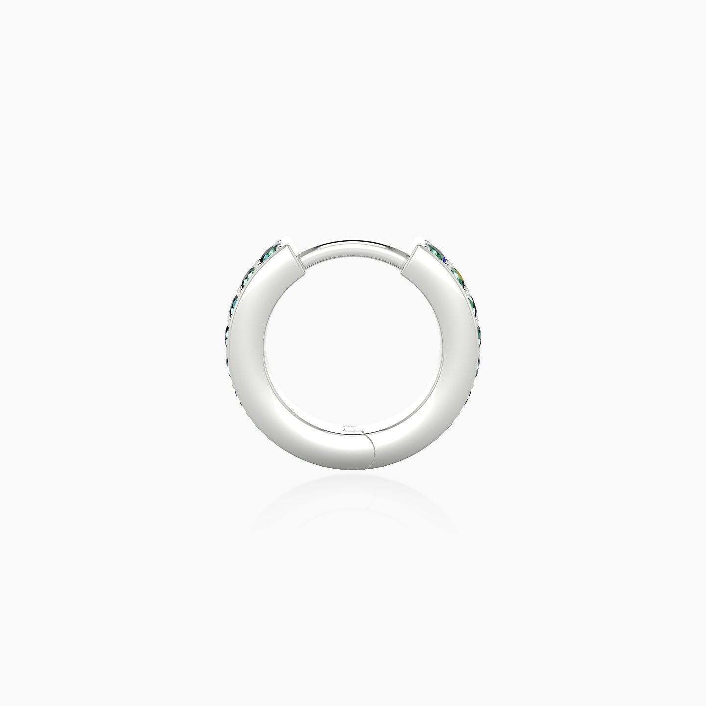Lyssa | 18k White Gold 6.5 mm Emerald Hoop Piercing