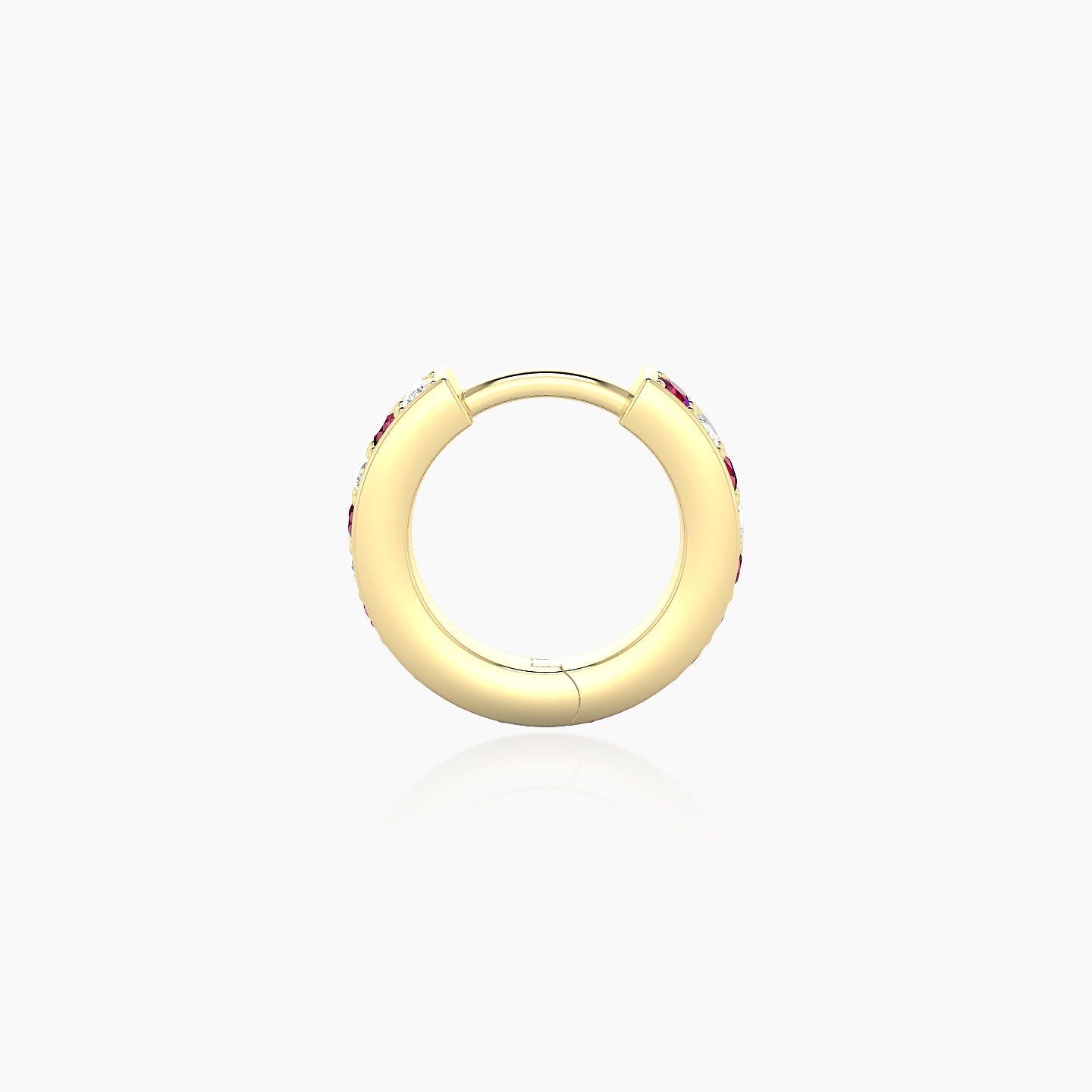 Lyssa | 18k Yellow Gold 6.5 mm Ruby & Diamond Hoop Piercing