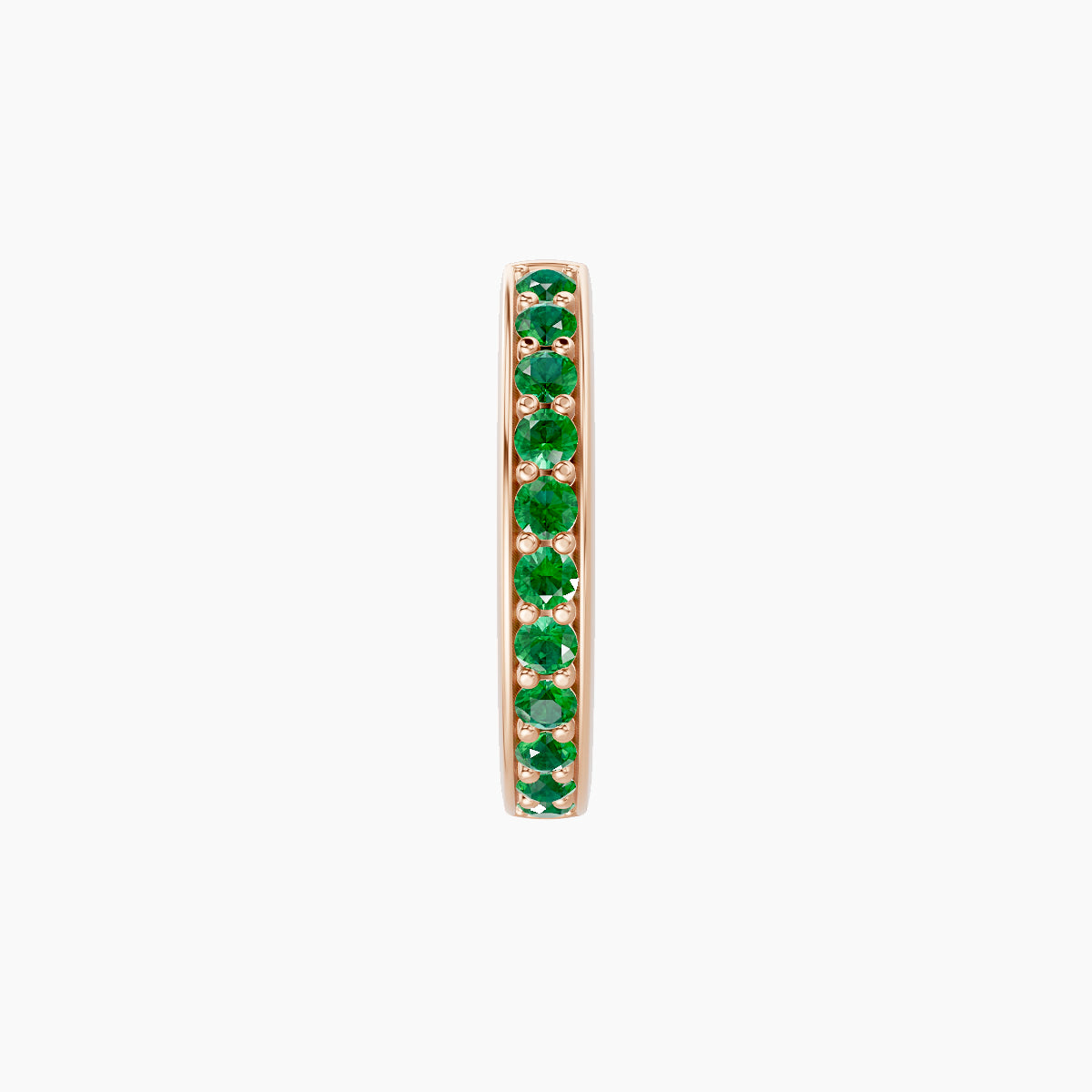 Lyssa | 18k Rose Gold 8 mm Emerald Hoop Piercing