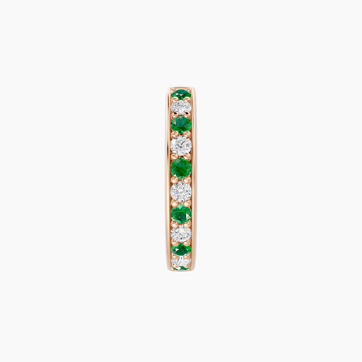 Lyssa | 18k Rose Gold 8 mm Emerald & Diamond Hoop Piercing