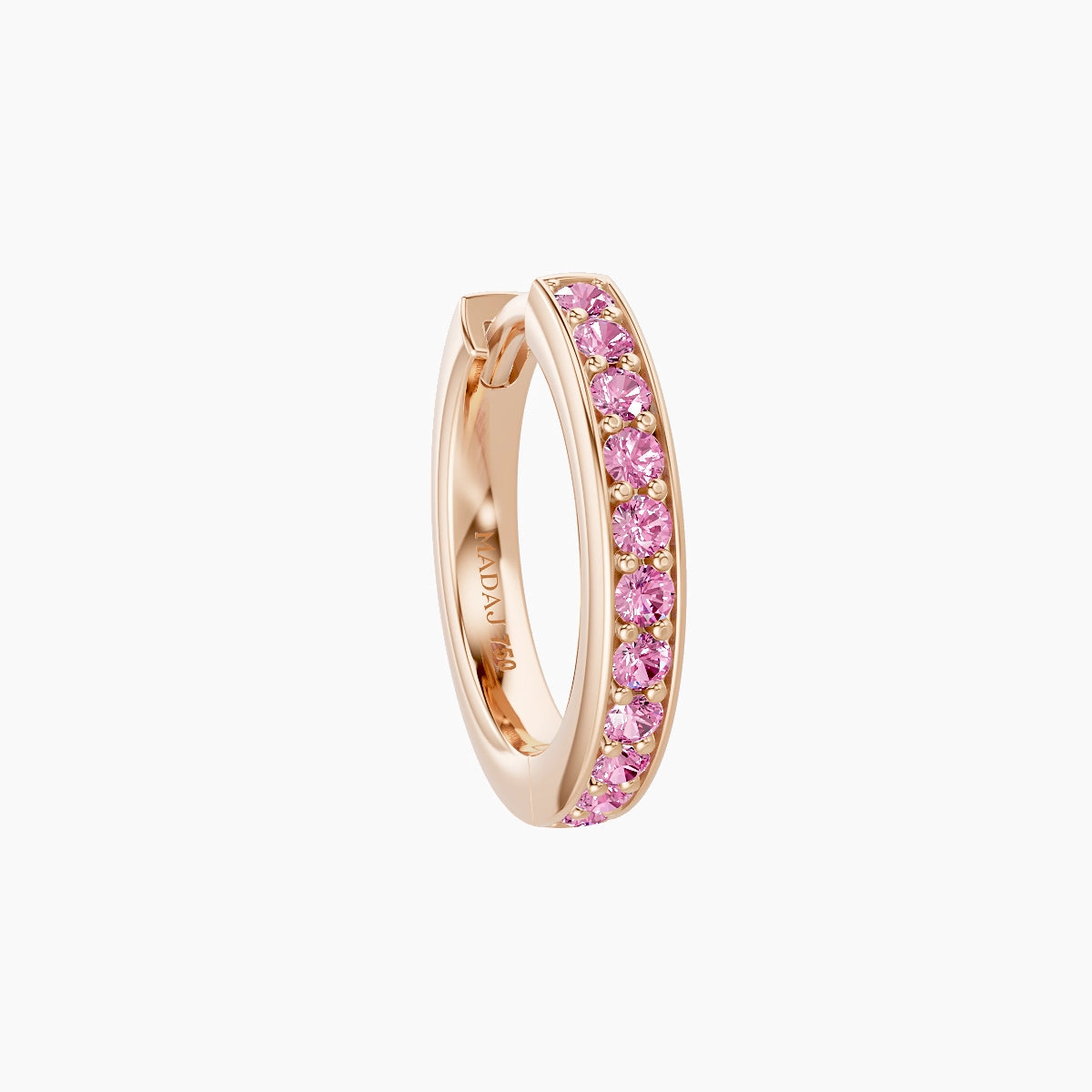 Lyssa | 18k Rose Gold 8 mm Pink Sapphire Hoop Piercing
