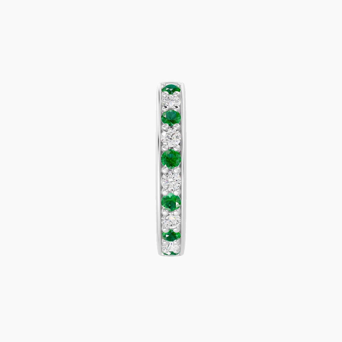 Lyssa | 18k White Gold 8 mm Emerald & Diamond Hoop Piercing
