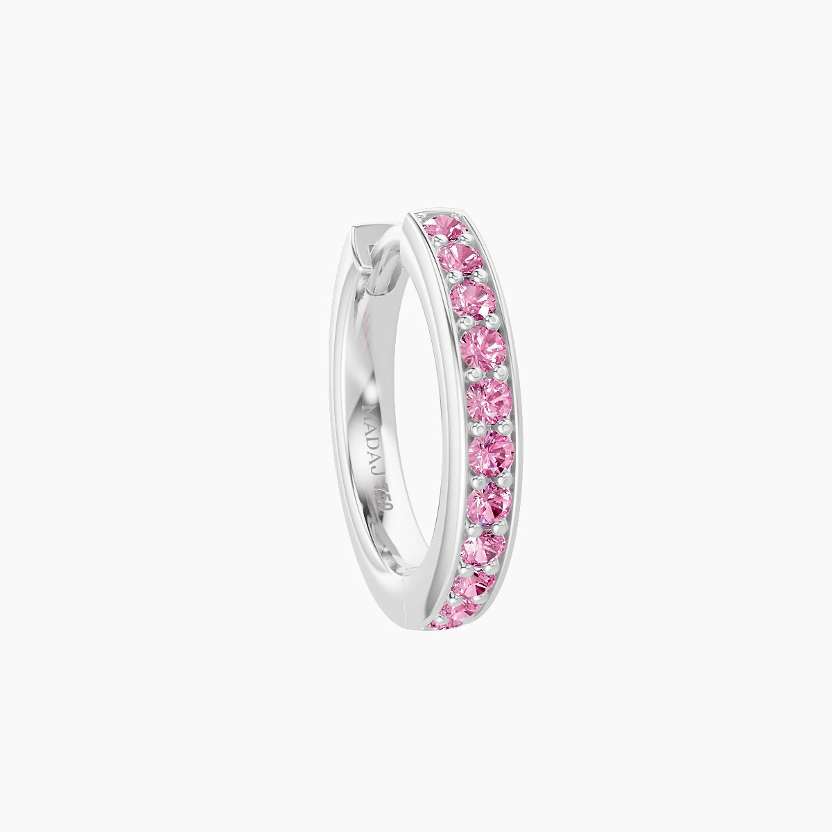 Lyssa | 18k White Gold 8 mm Pink Sapphire Hoop Piercing