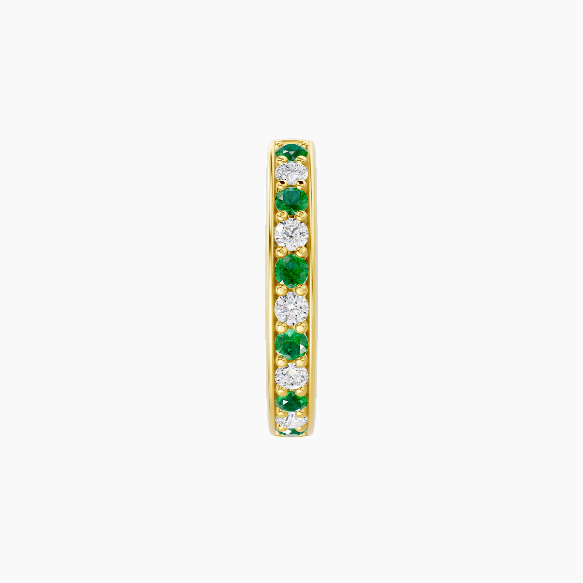 Lyssa | 18k Yellow Gold 8 mm Emerald & Diamond Hoop Piercing