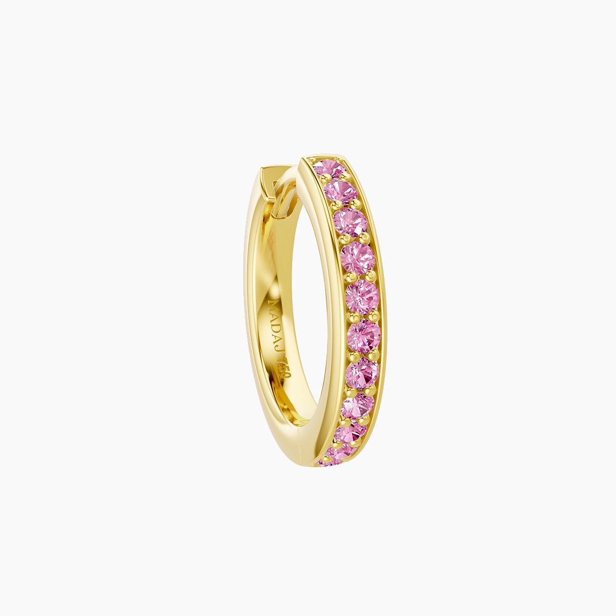 Lyssa | 18k Yellow Gold 8 mm Pink Sapphire Hoop Piercing