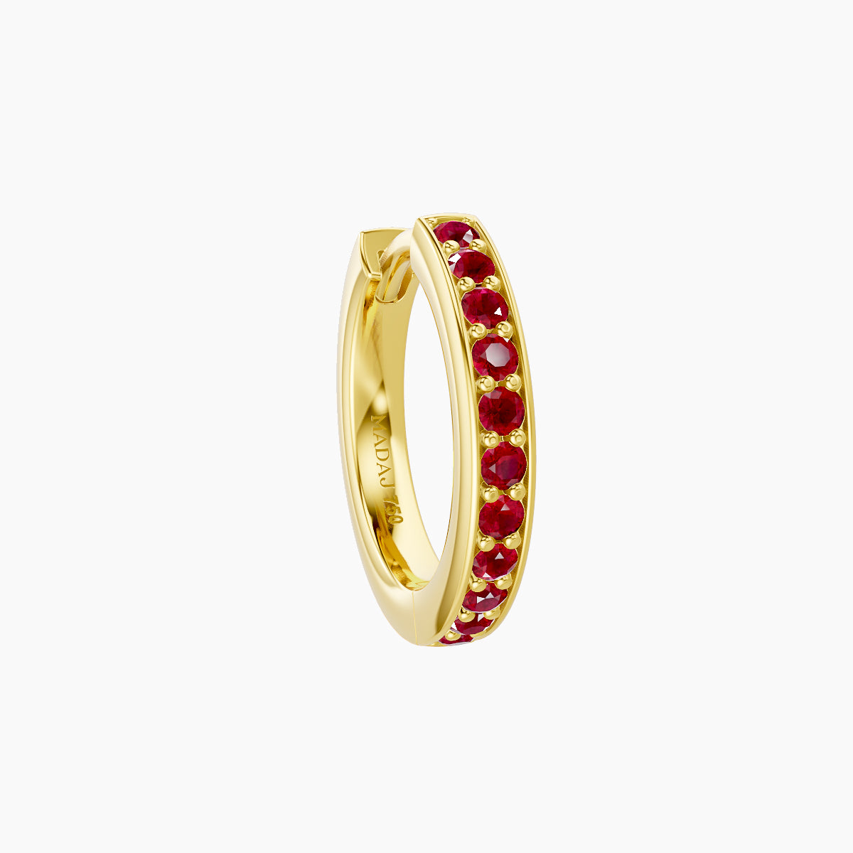 Lyssa | 18k Yellow Gold 8 mm Ruby Hoop Piercing