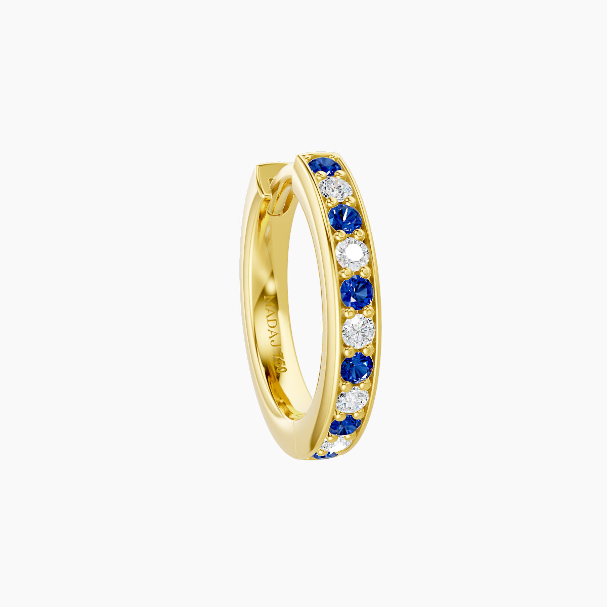 Lyssa | 18k Yellow Gold 8 mm Sapphire & Diamond Hoop Piercing
