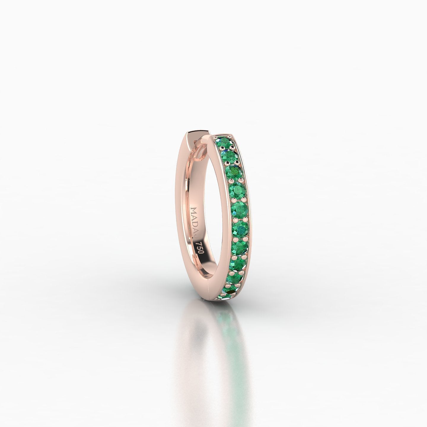 Lyssa | 18k Rose Gold 8 mm Emerald Hoop Piercing
