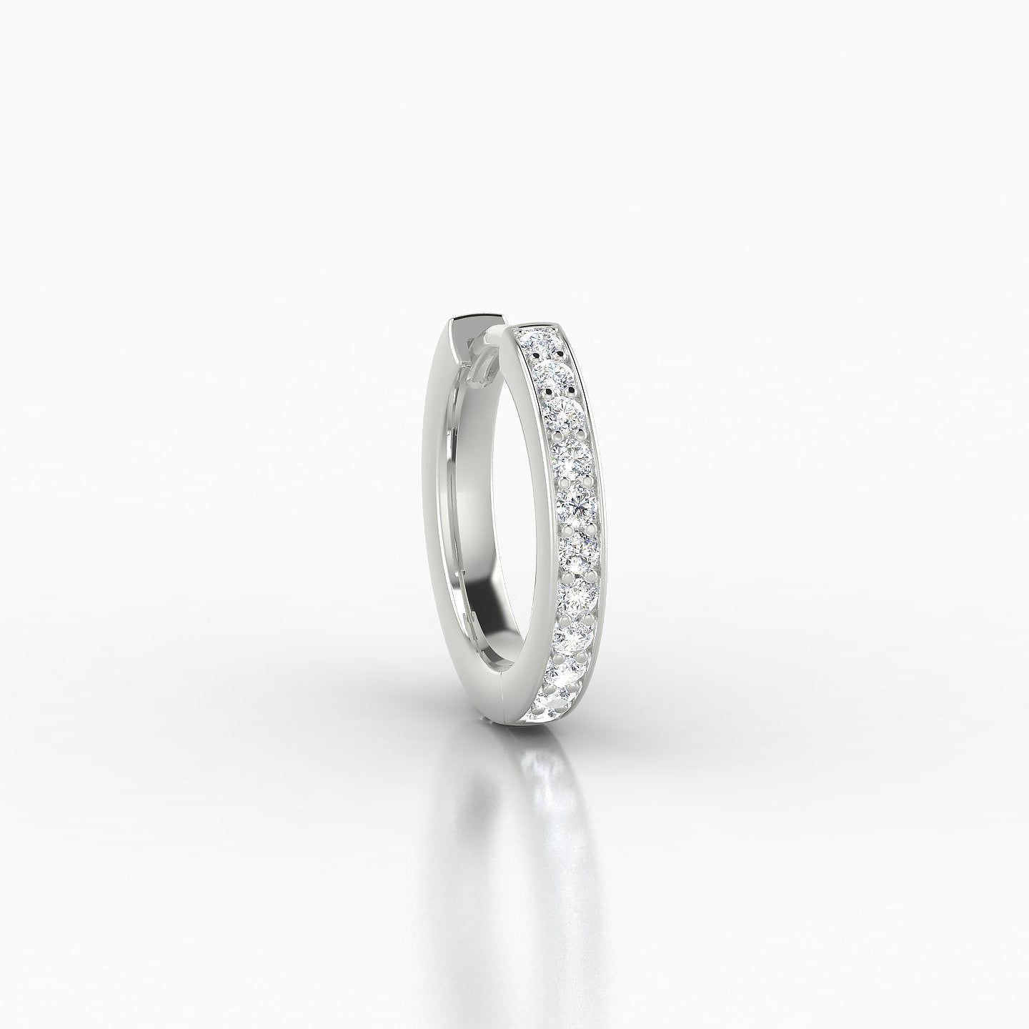Lyssa | 18k White Gold 8 mm Diamond Hoop Piercing