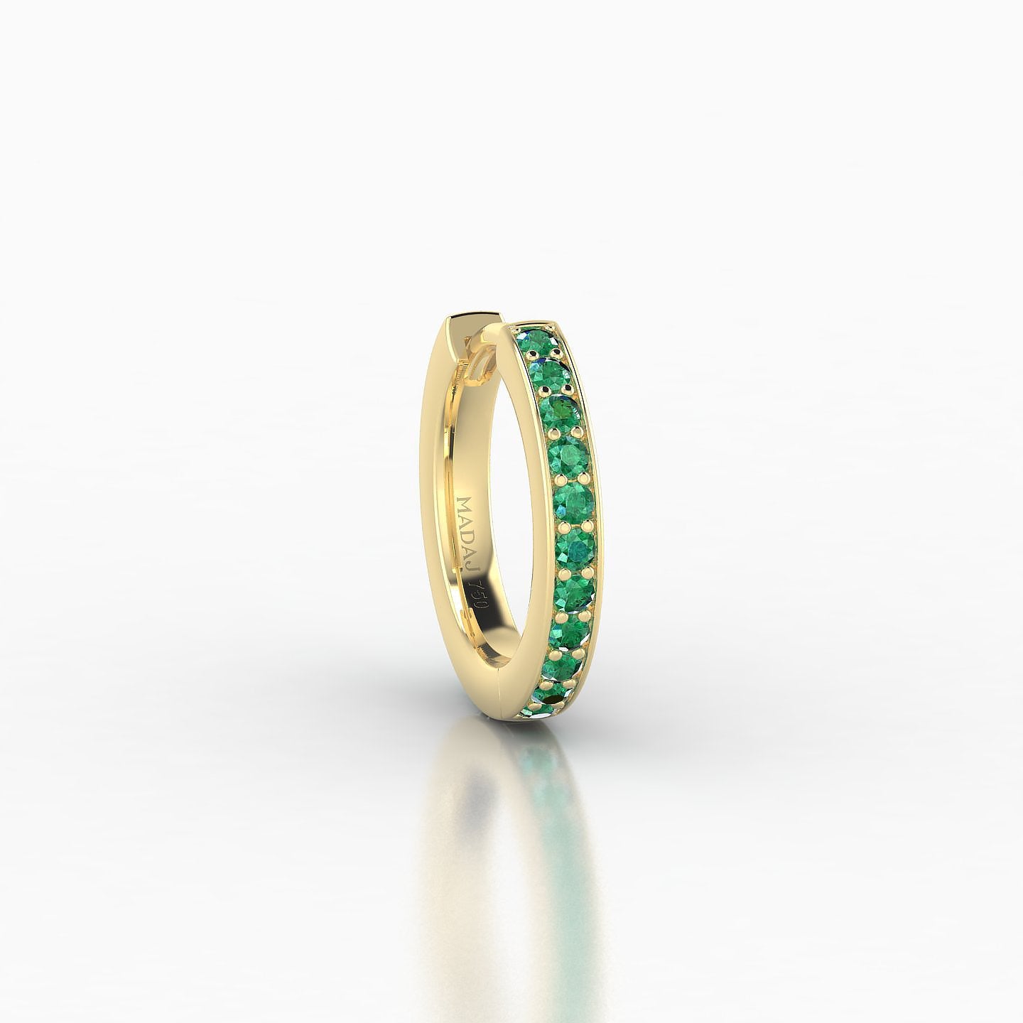 Lyssa | 18k Yellow Gold 8 mm Emerald Hoop Piercing