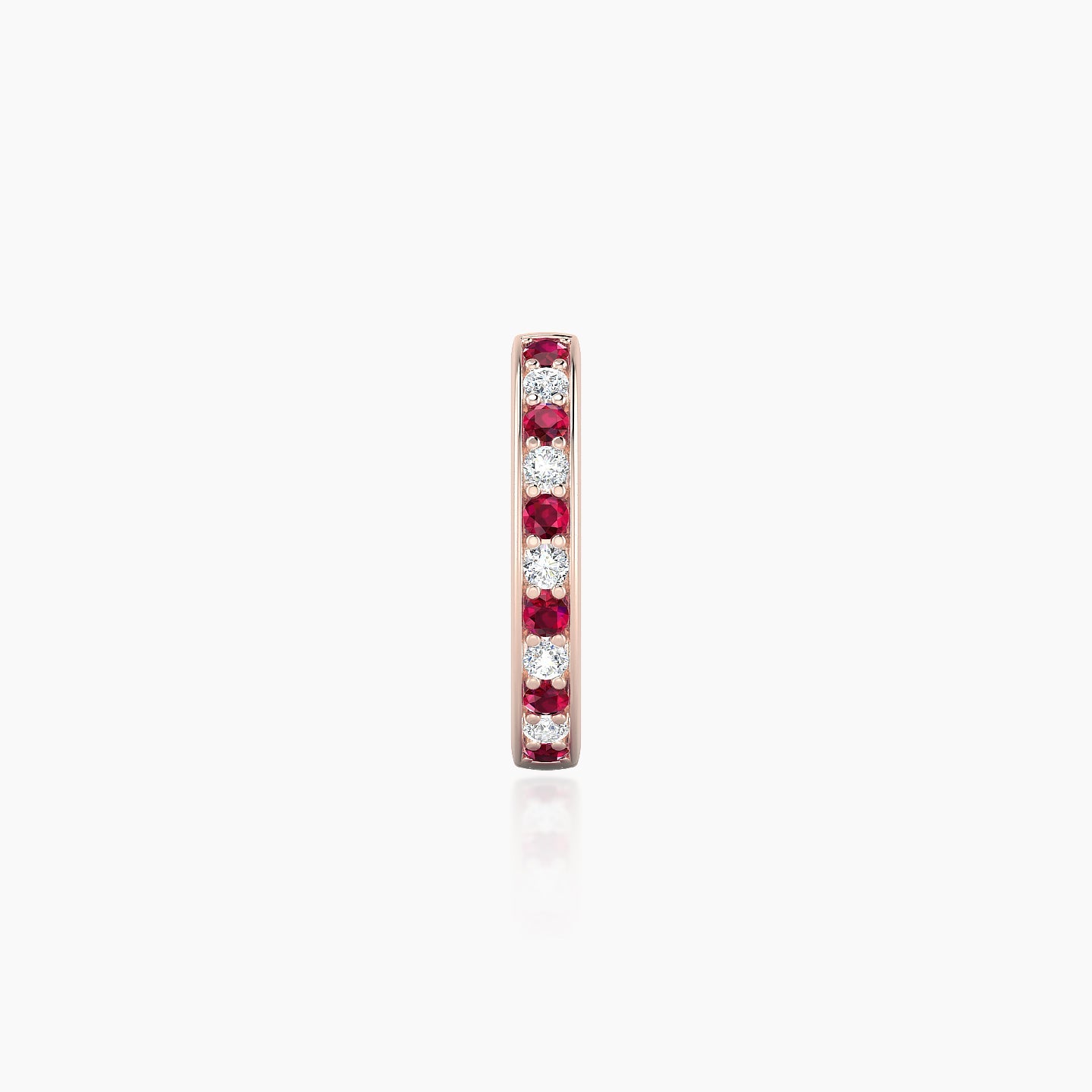 Lyssa | 18k Rose Gold 8 mm Ruby & Diamond Hoop Piercing