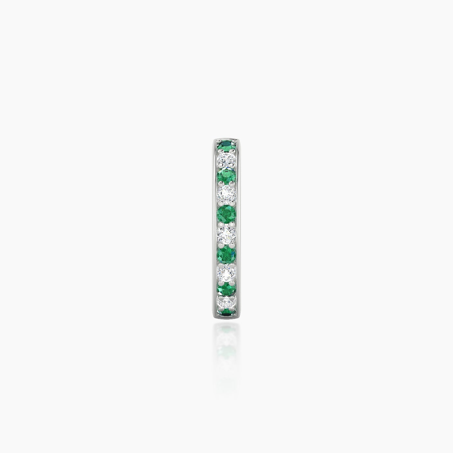 Lyssa | 18k White Gold 8 mm Emerald & Diamond Hoop Piercing