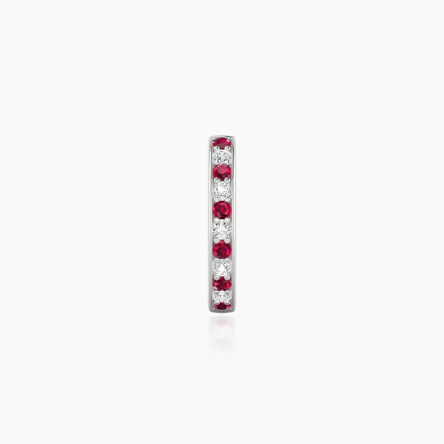 Lyssa | 18k White Gold 8 mm Ruby & Diamond Hoop Piercing