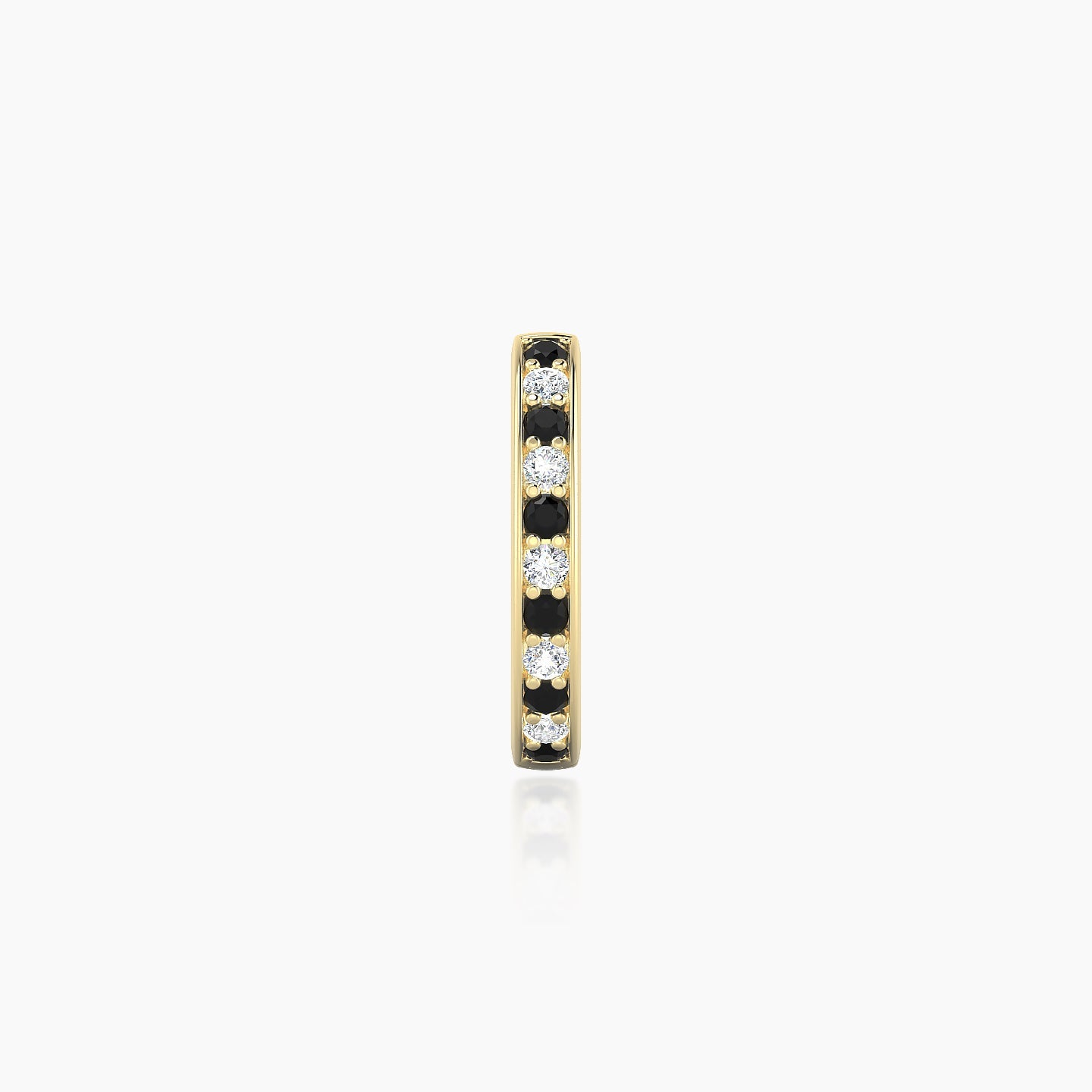 Lyssa | 18k Yellow Gold 8 mm Black Diamond & Diamond Hoop Piercing